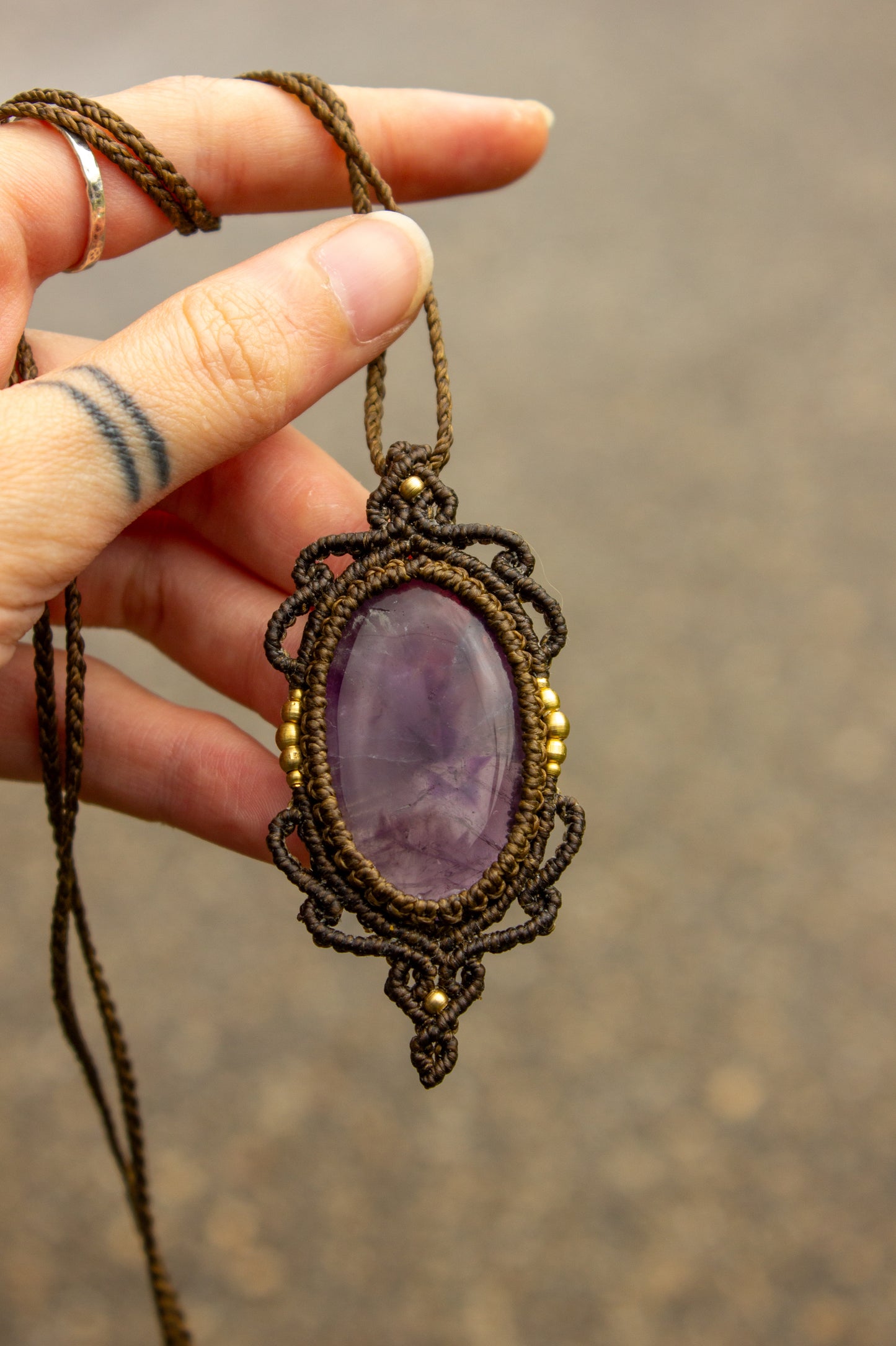 Amethyst • macrame necklace