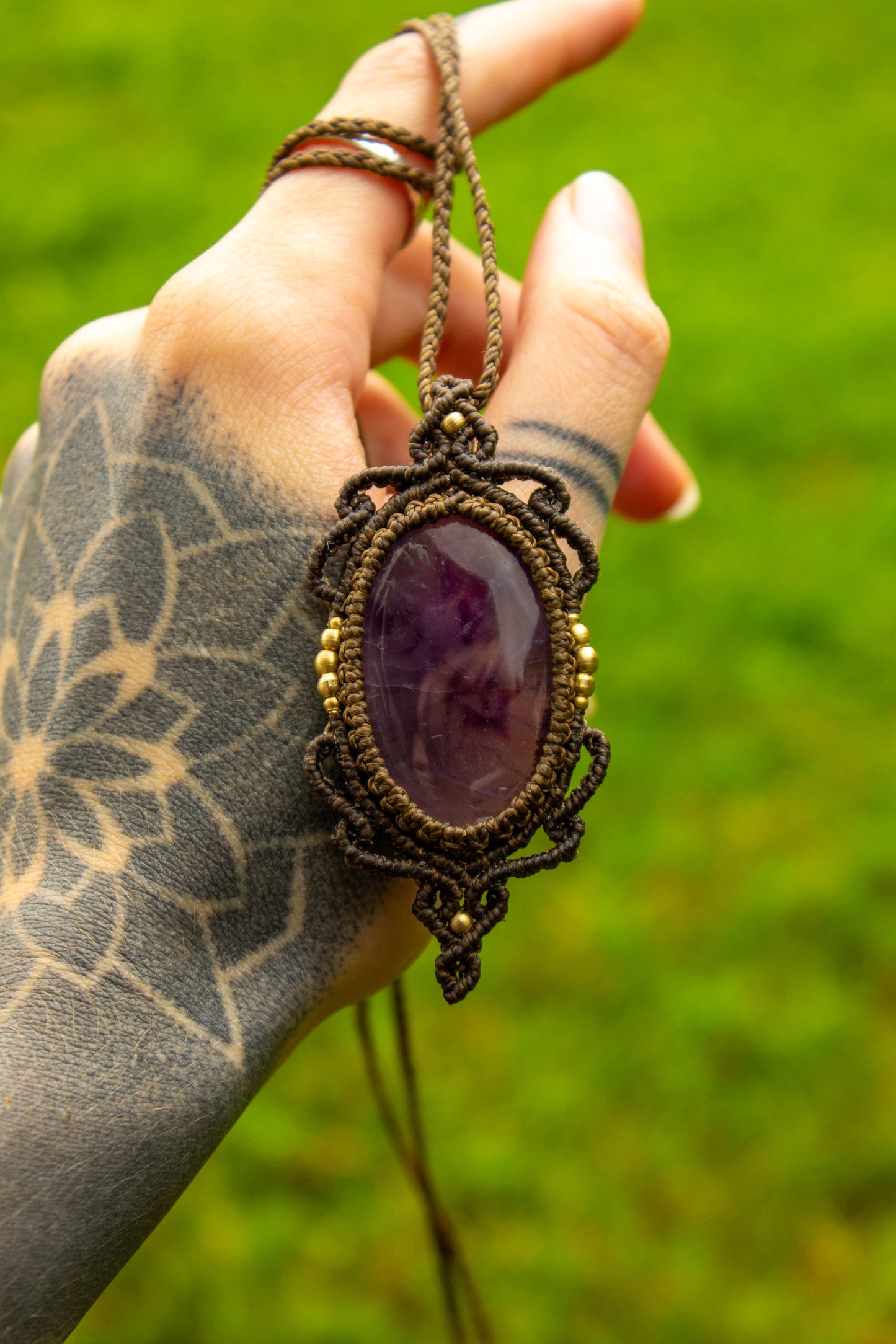 Amethyst • macrame necklace