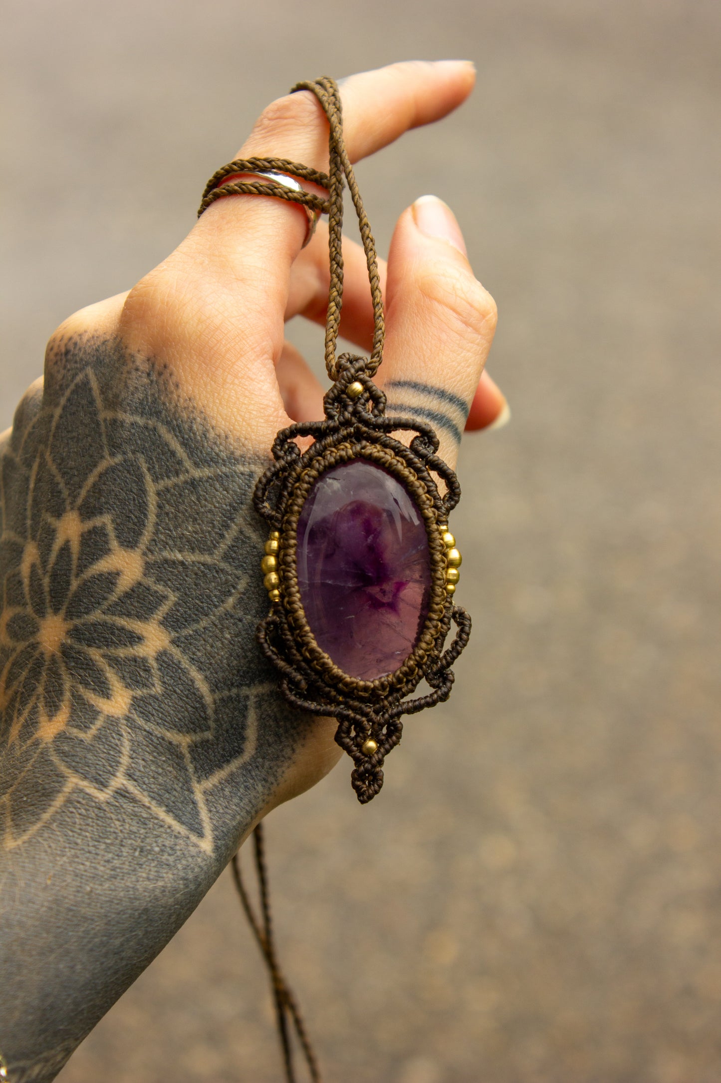 Amethyst • macrame necklace