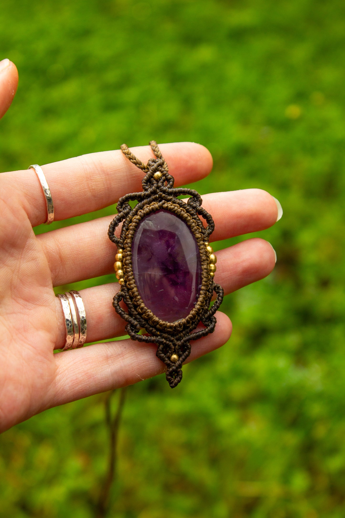 Amethyst • macrame necklace