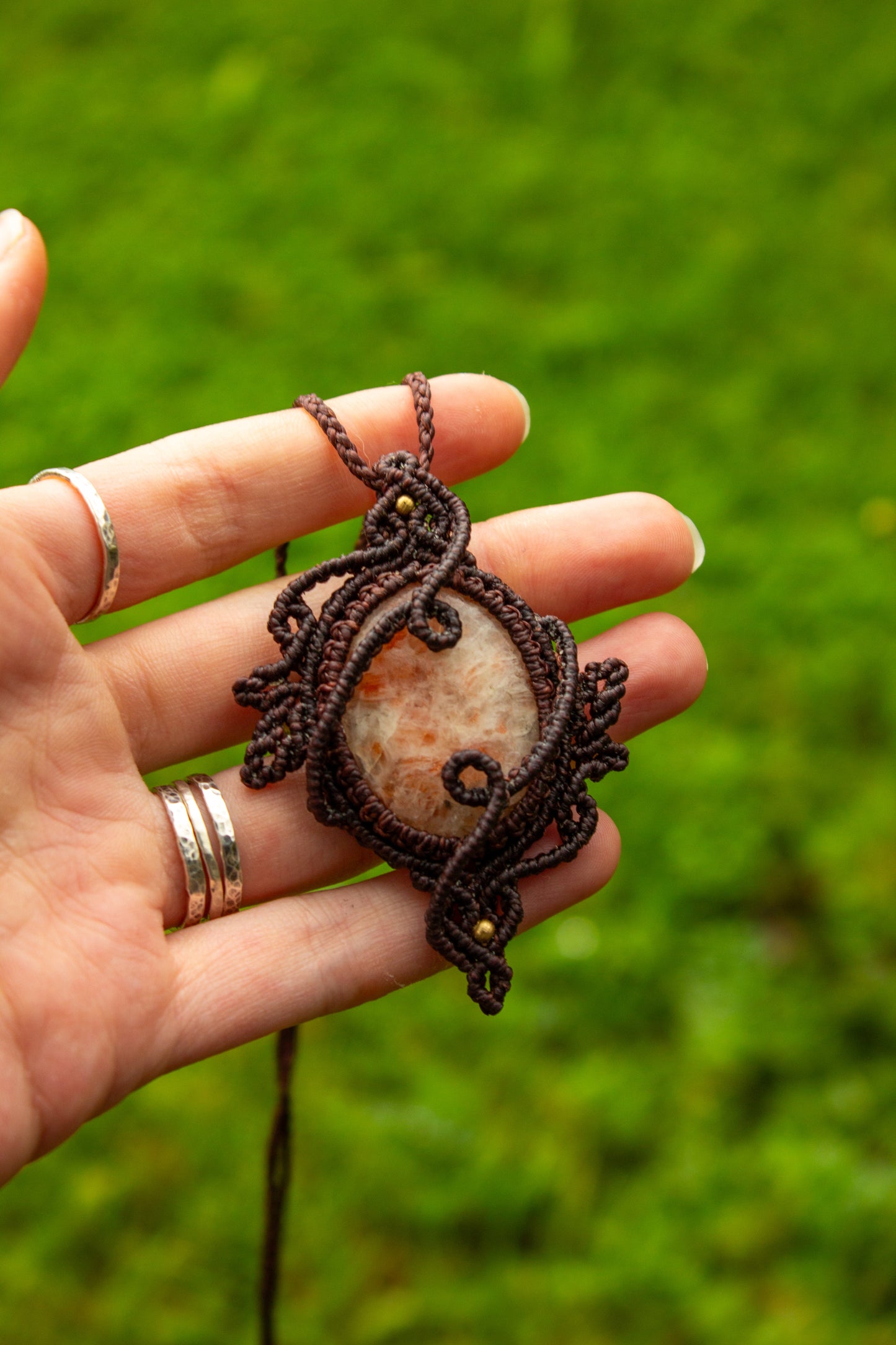 Sunstone • macrame necklace