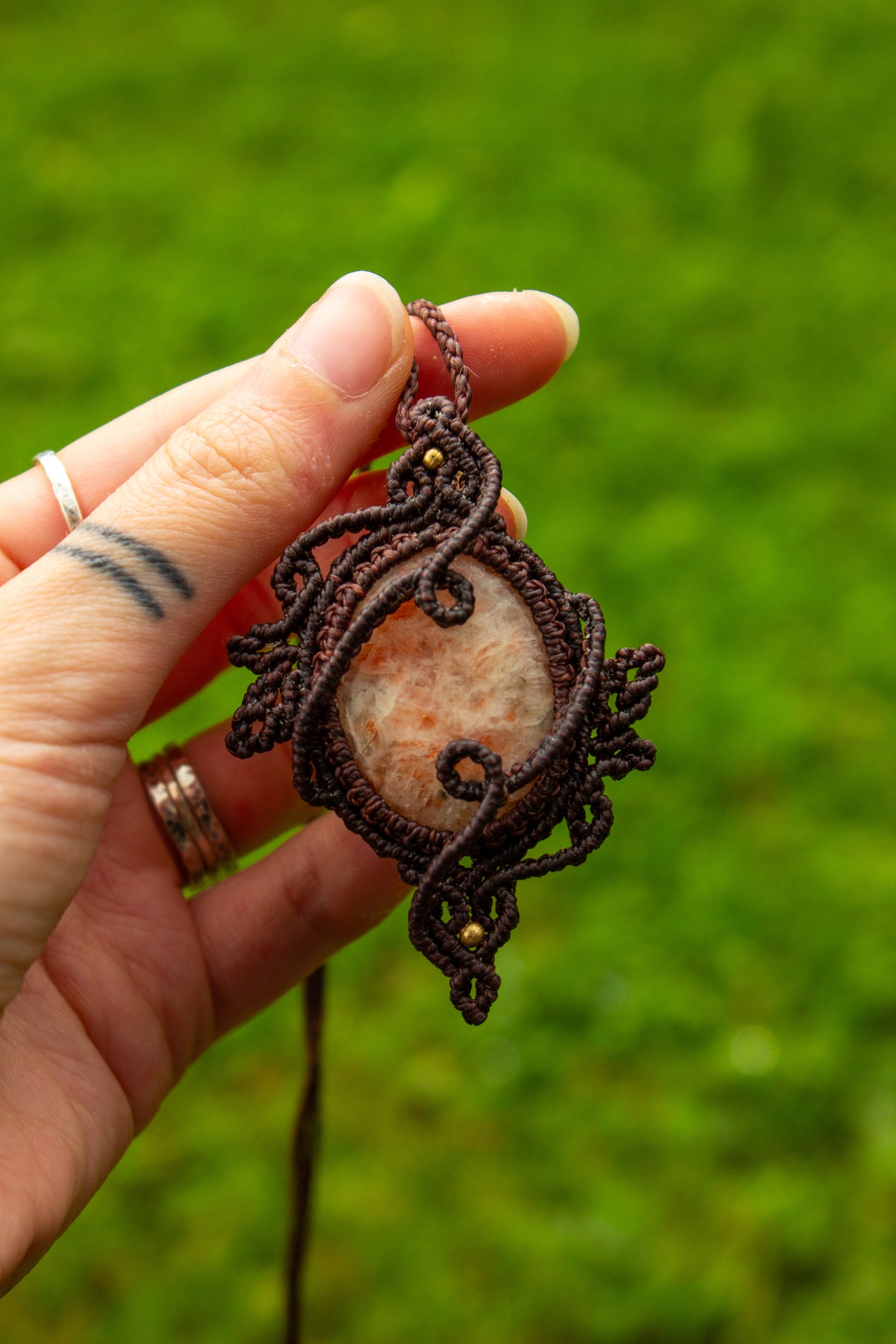 Sunstone • macrame necklace