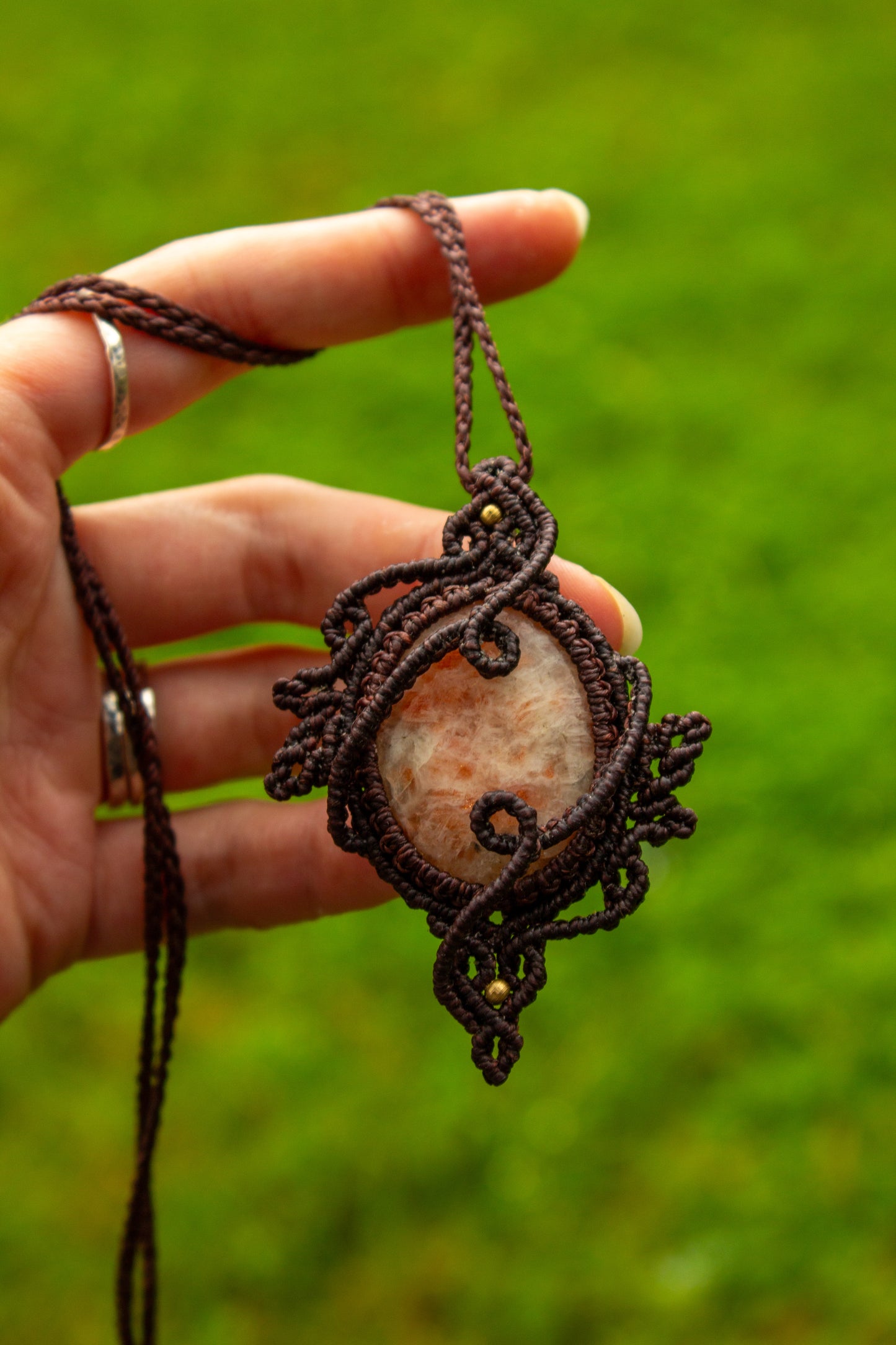 Sunstone • macrame necklace
