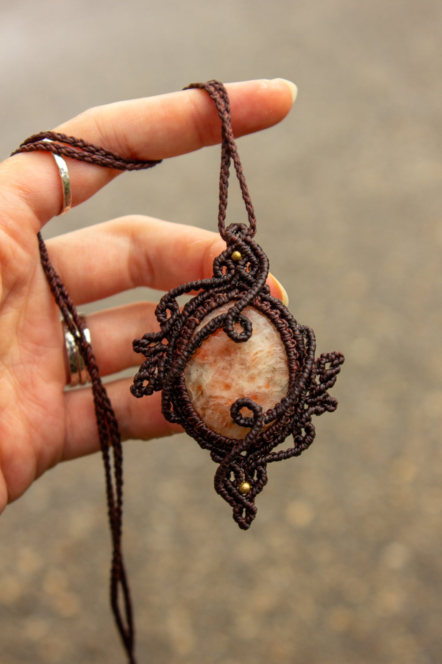 Sunstone • macrame necklace