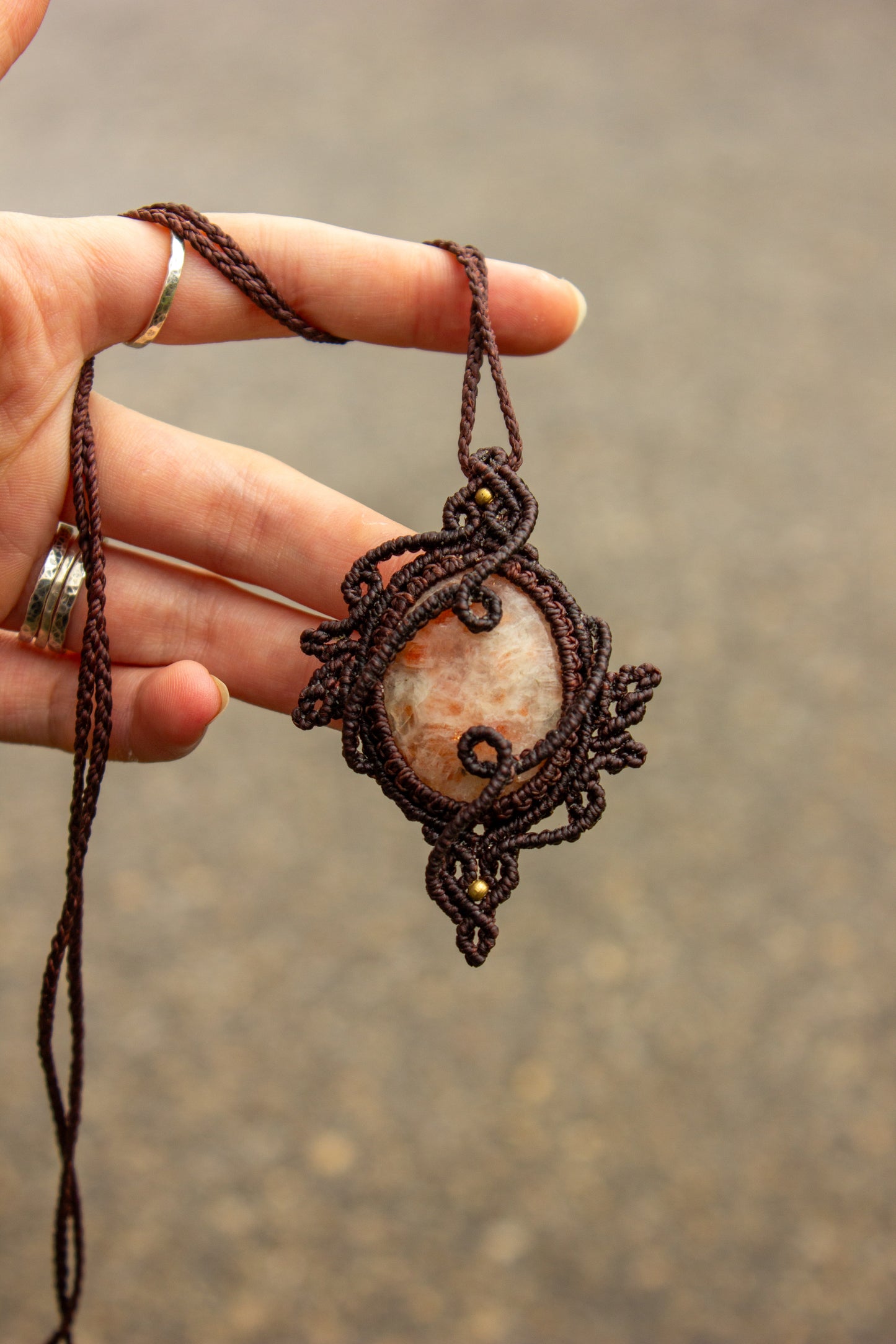 Sunstone • macrame necklace