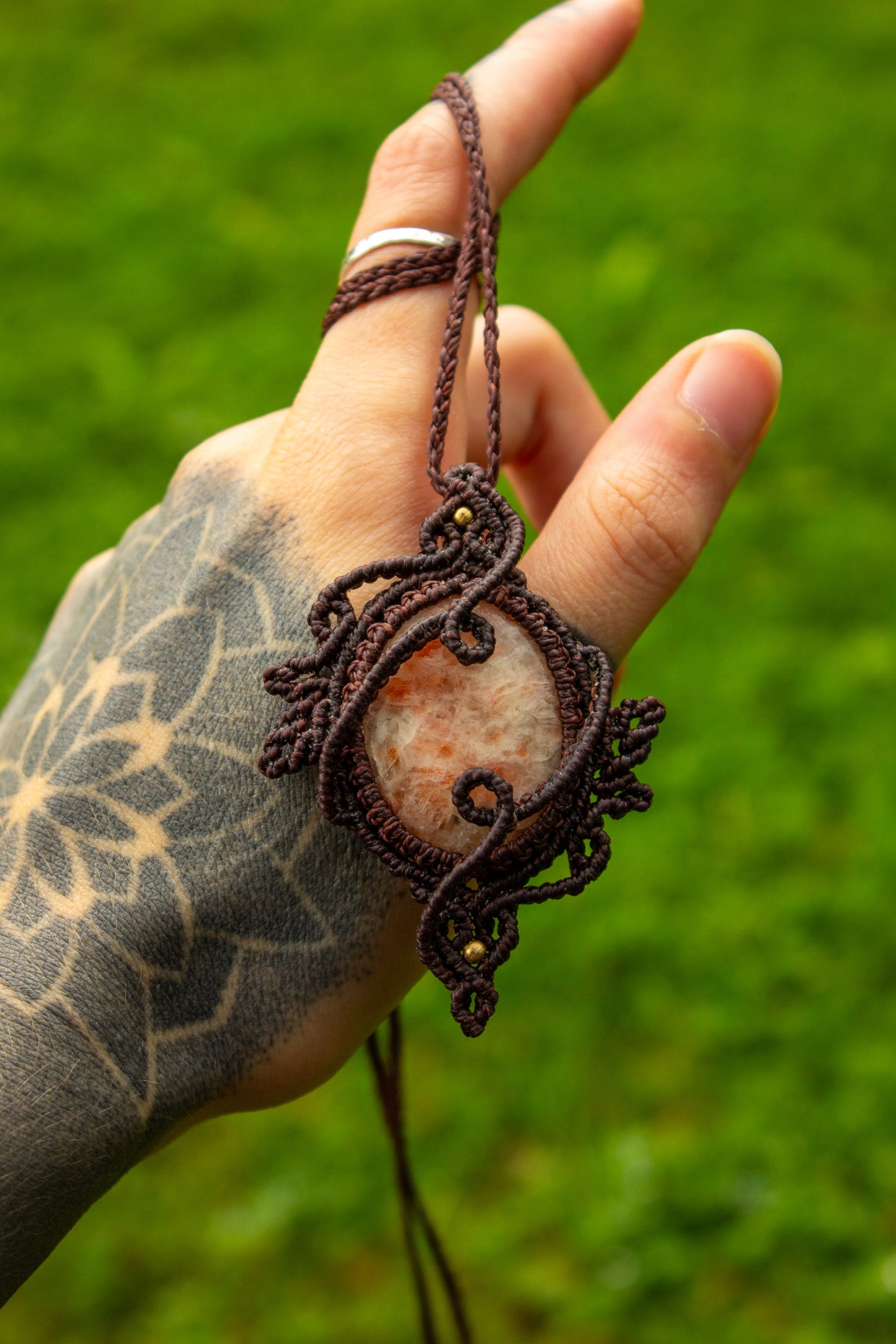 Sunstone • macrame necklace