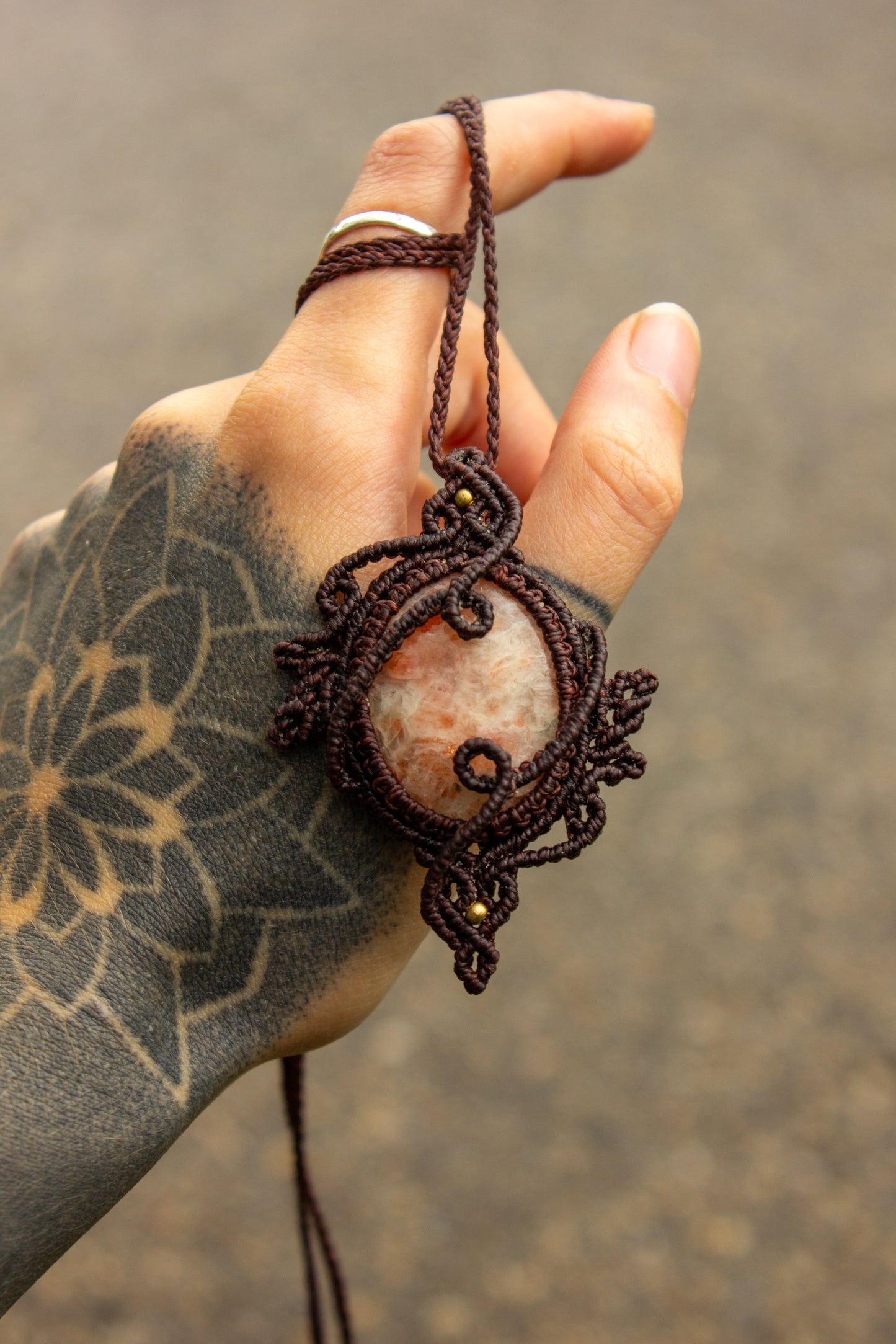 Sunstone • macrame necklace