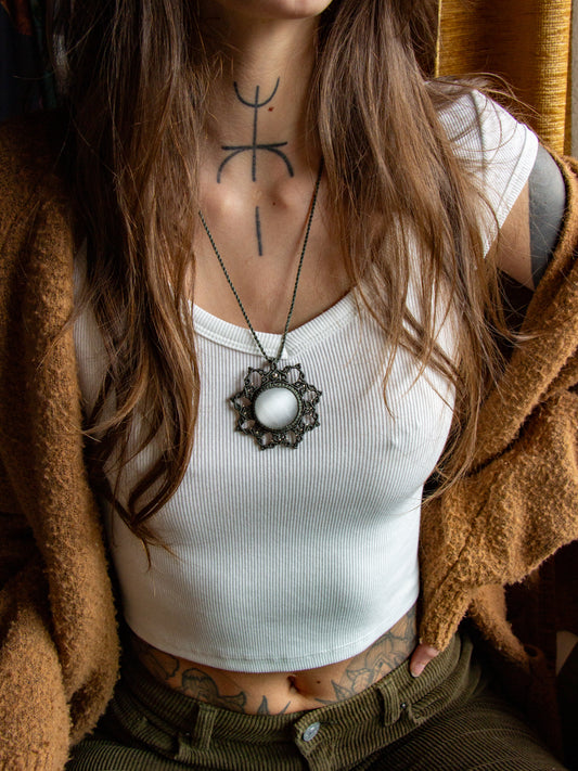 Selenite necklace