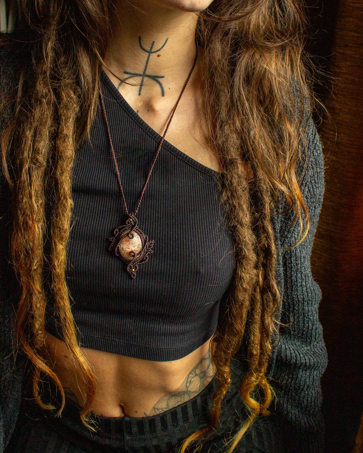 Sunstone • macrame necklace