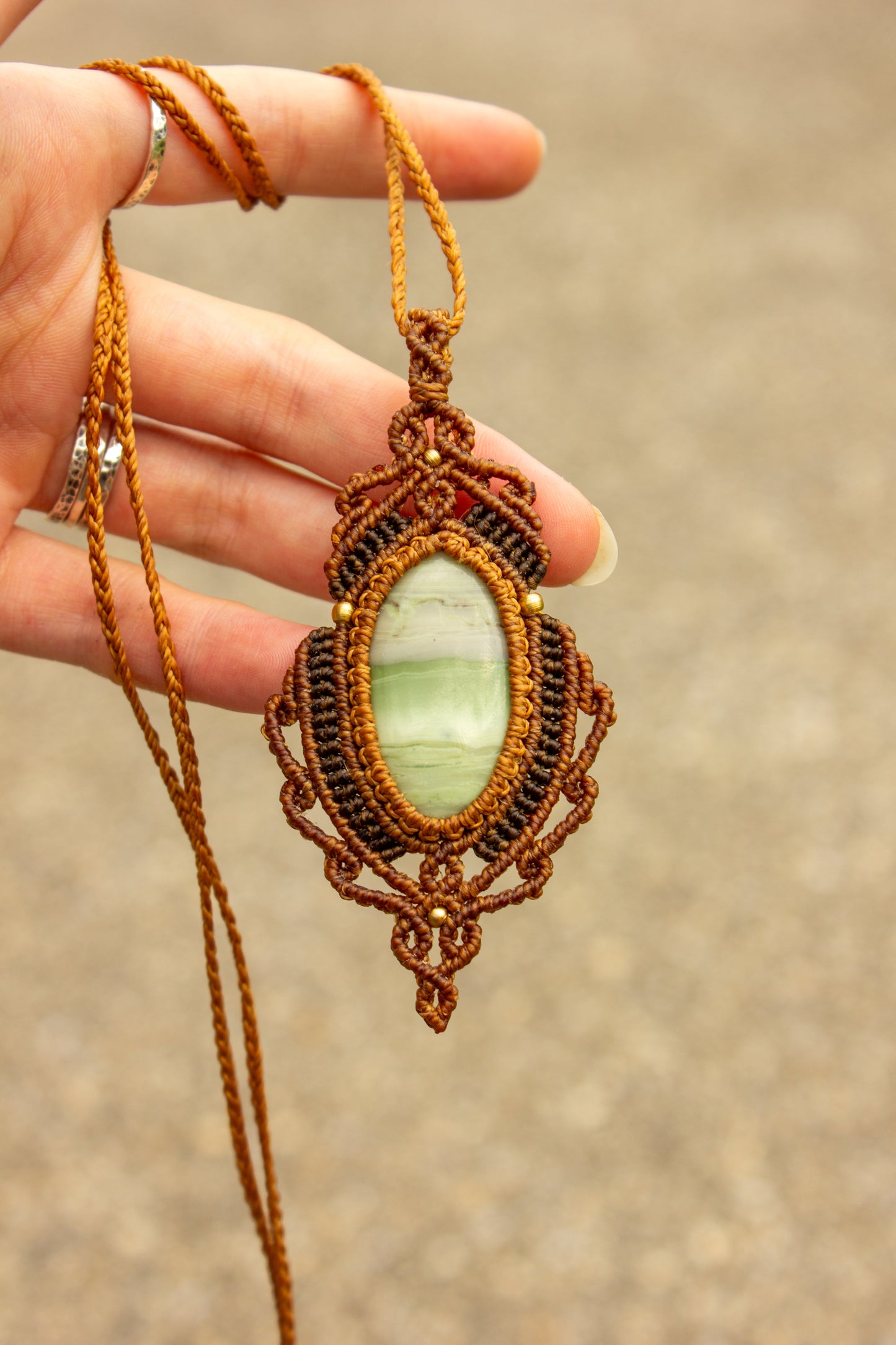 Serpentine • macrame necklace