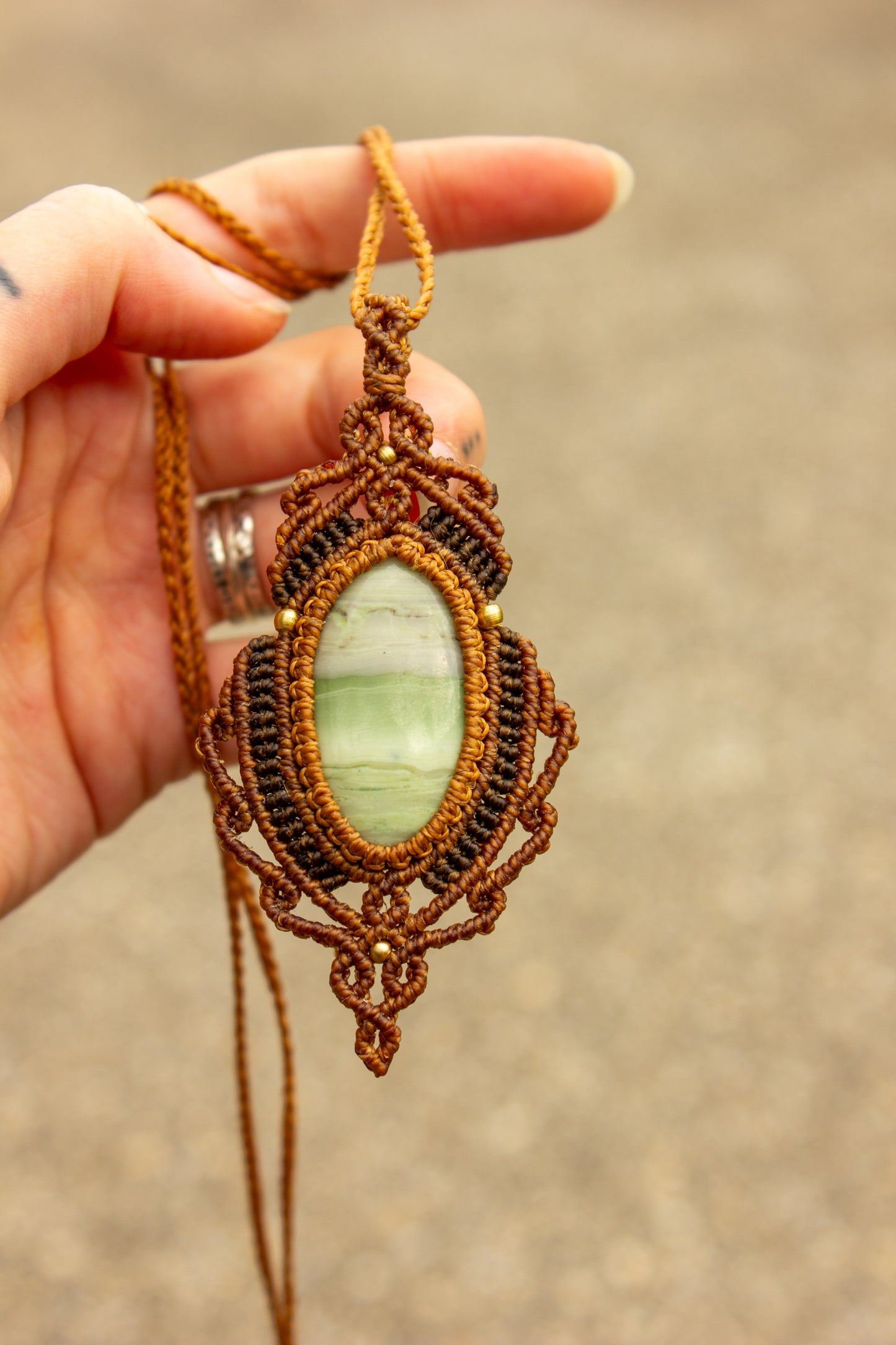 Serpentine • macrame necklace
