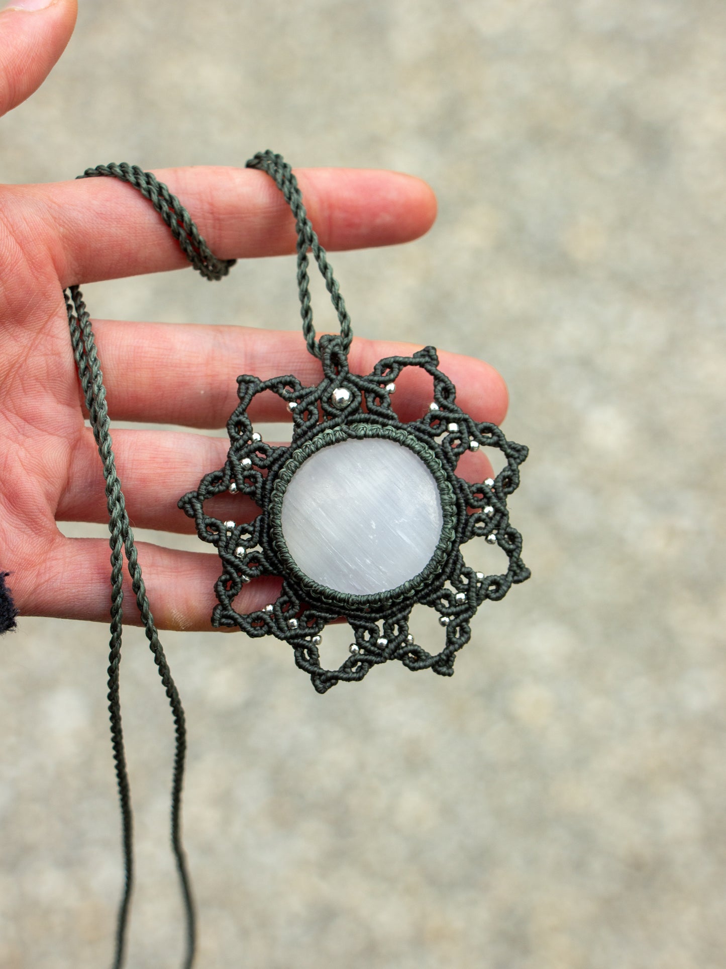 Selenite necklace