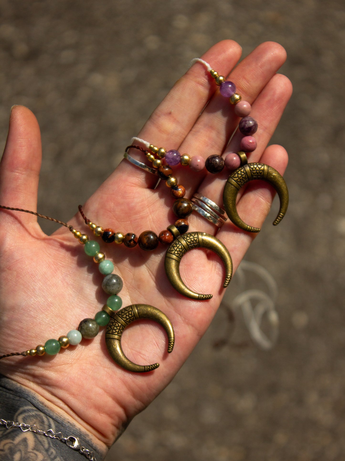 moon & crystal necklace