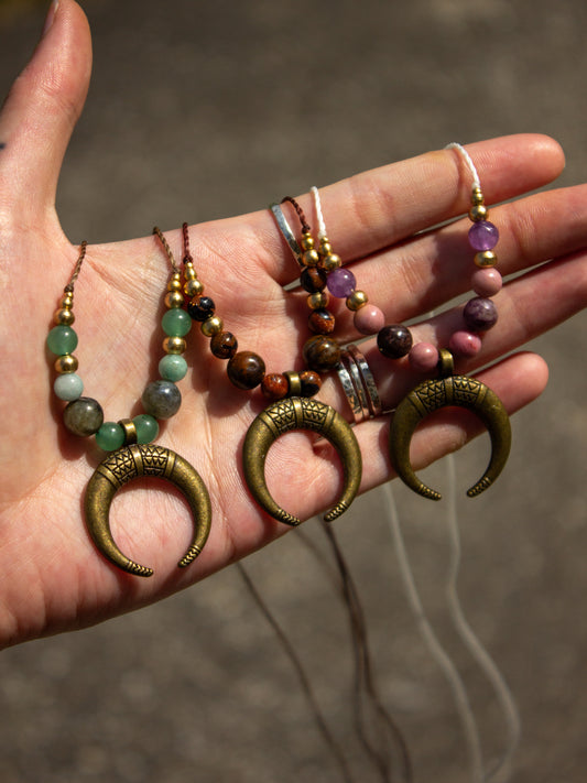 moon & crystal necklace