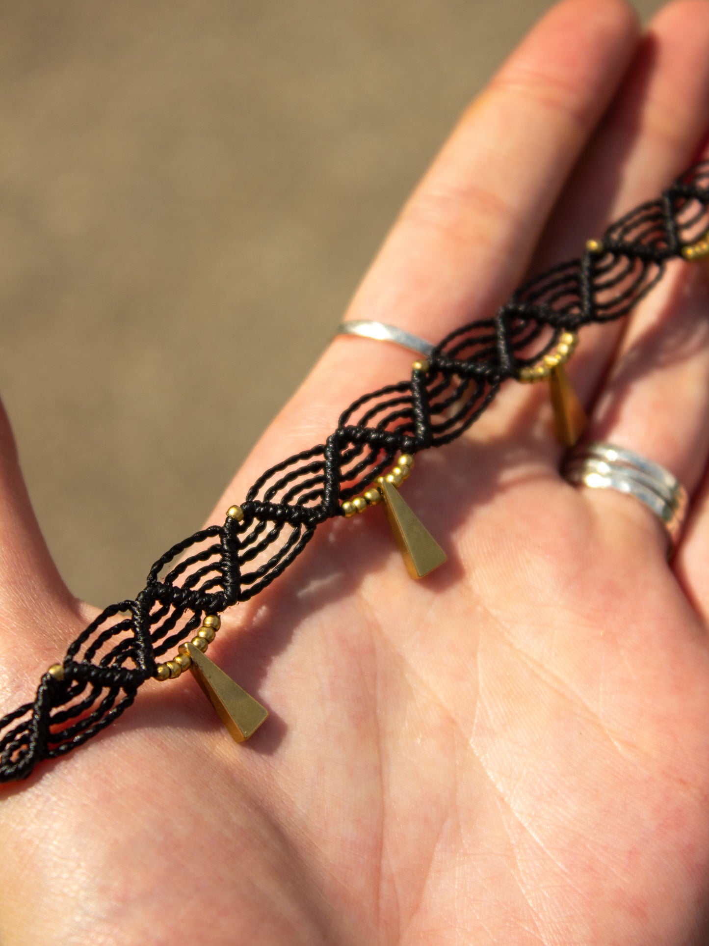 triangle macrame anklet