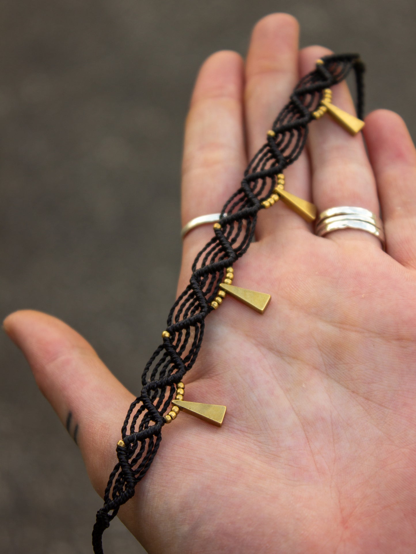 triangle macrame anklet