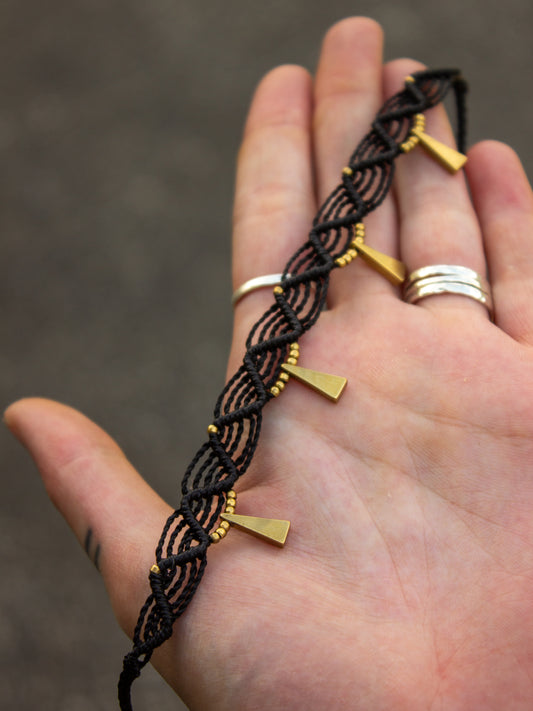 triangle macrame anklet