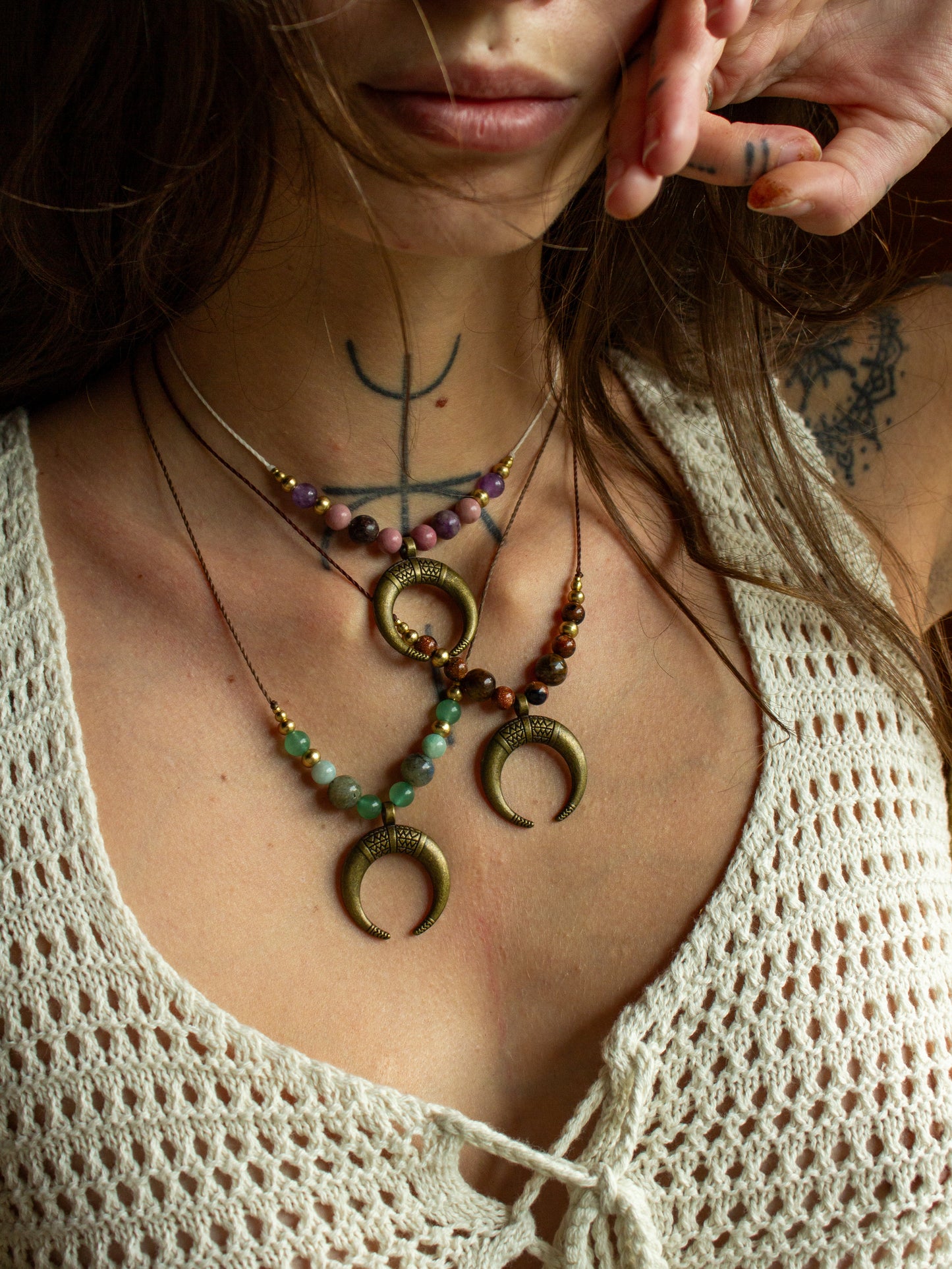 moon & crystal necklace