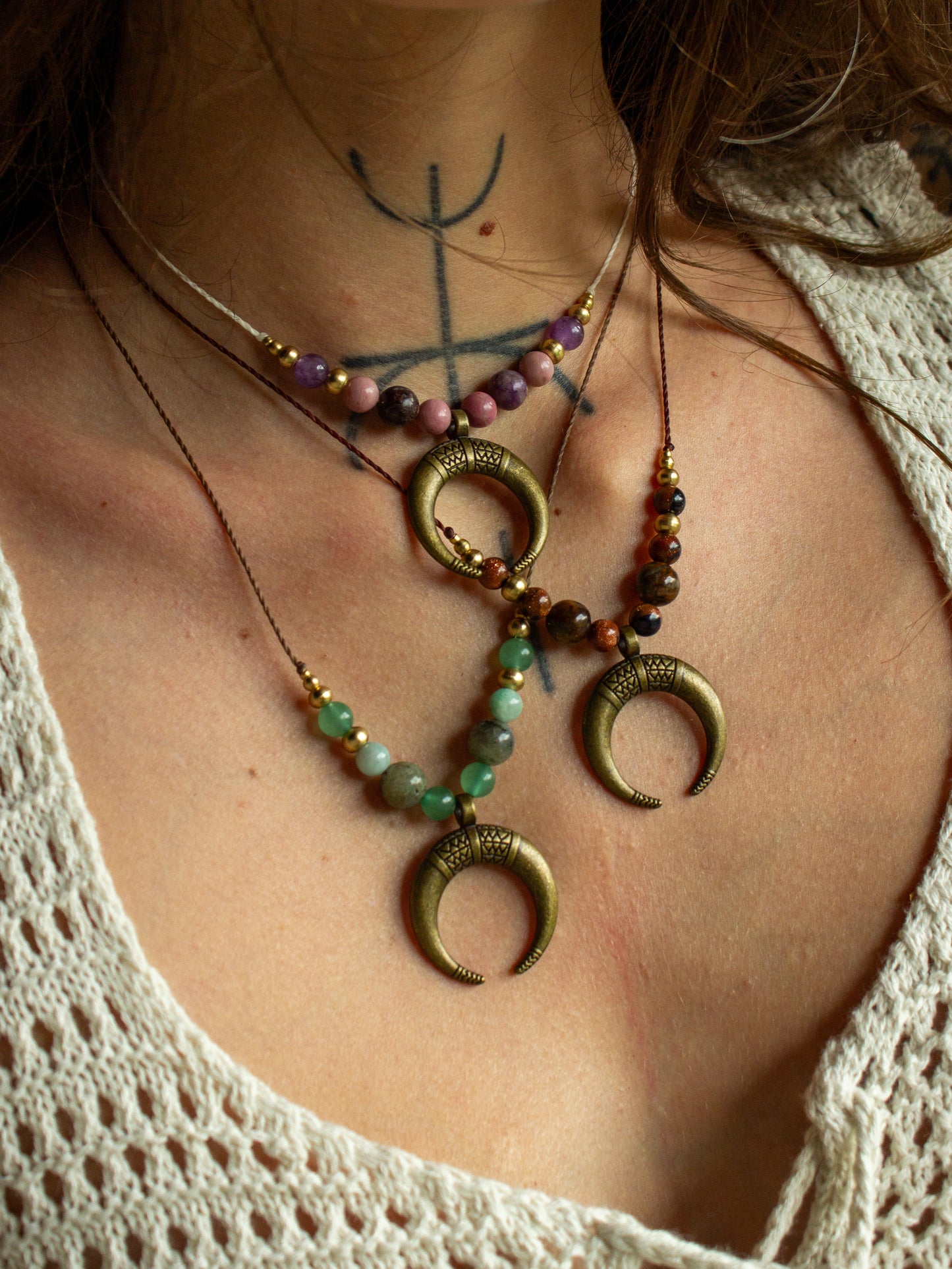 moon & crystal necklace