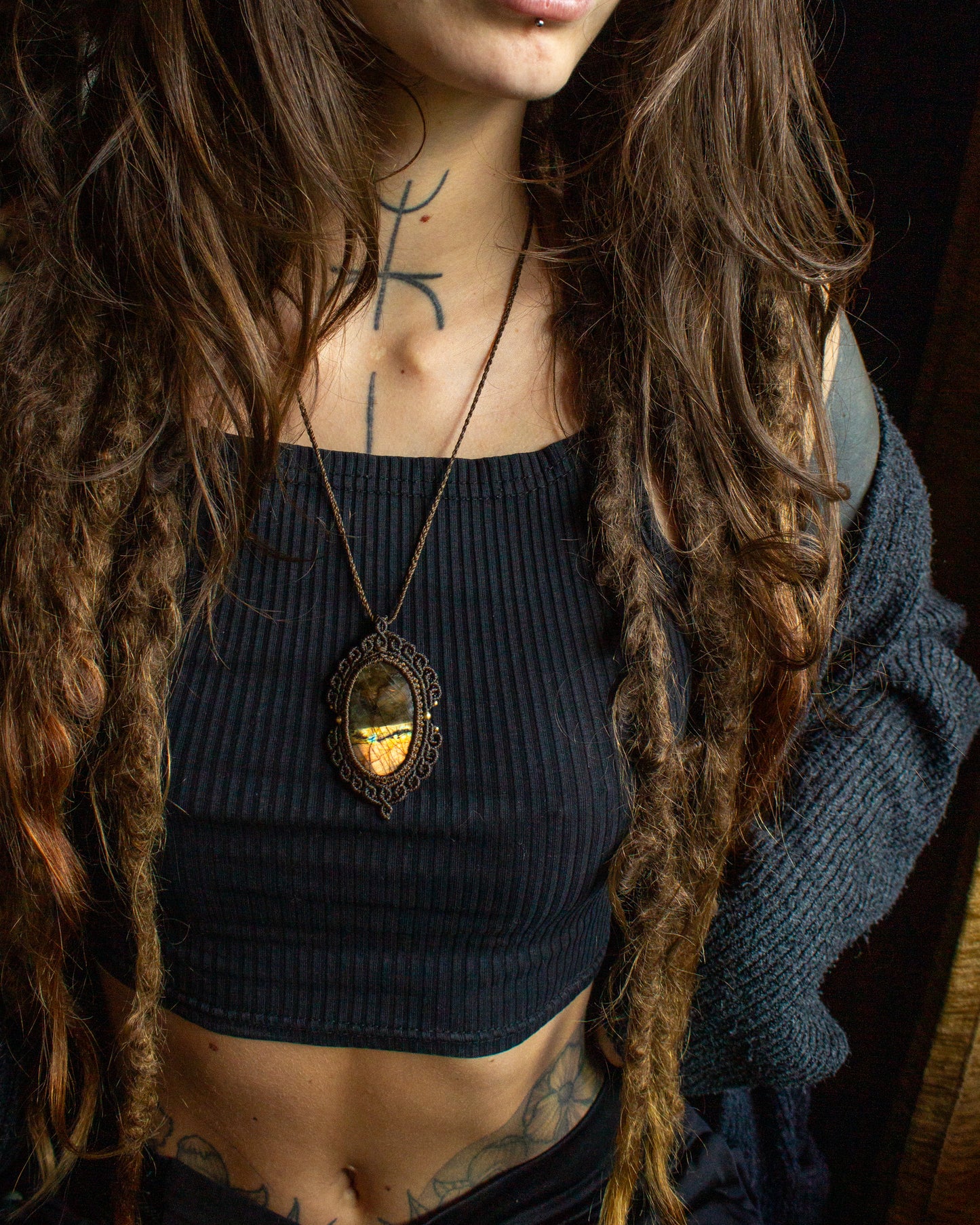 Labradorite • macrame necklace