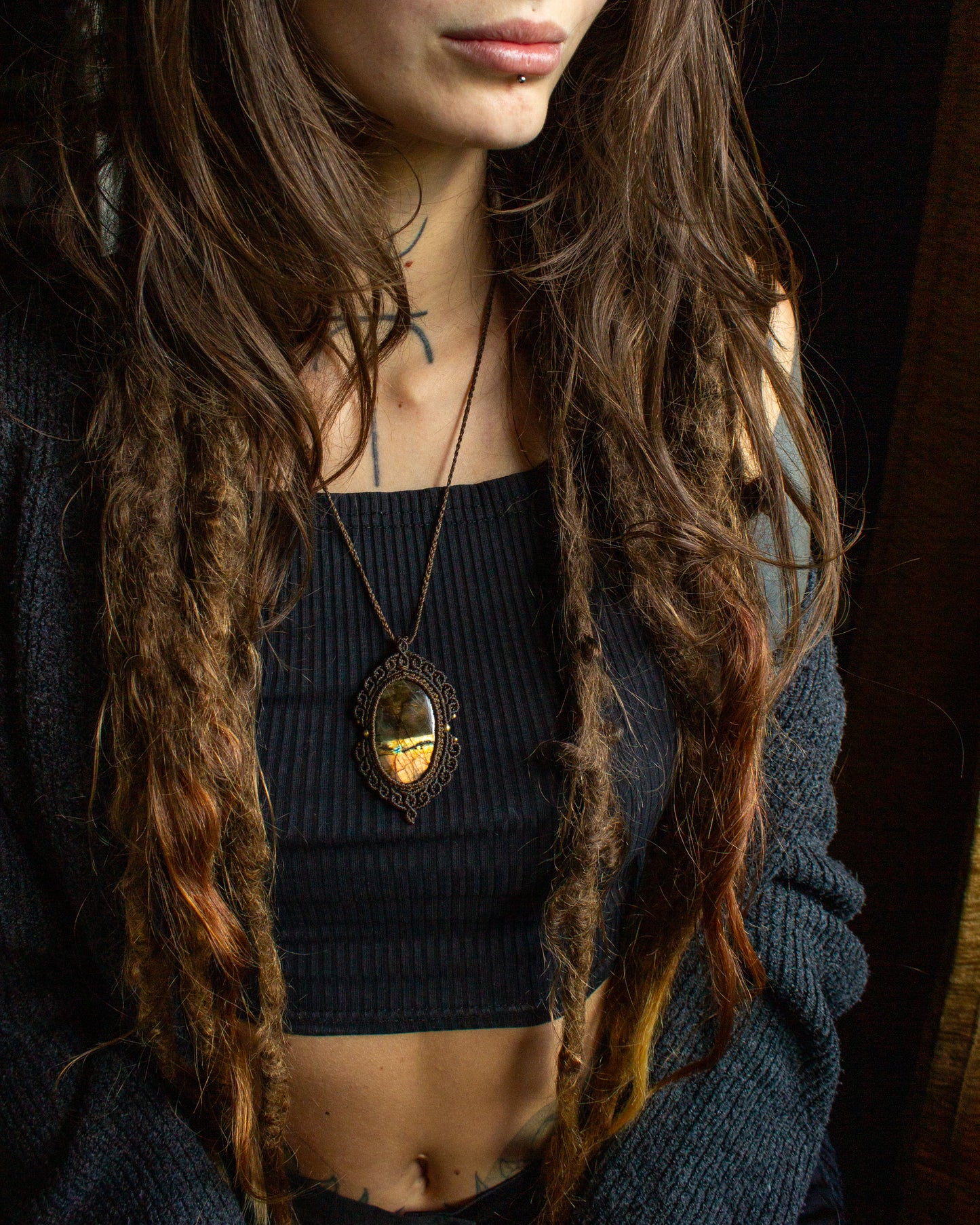 Labradorite • macrame necklace