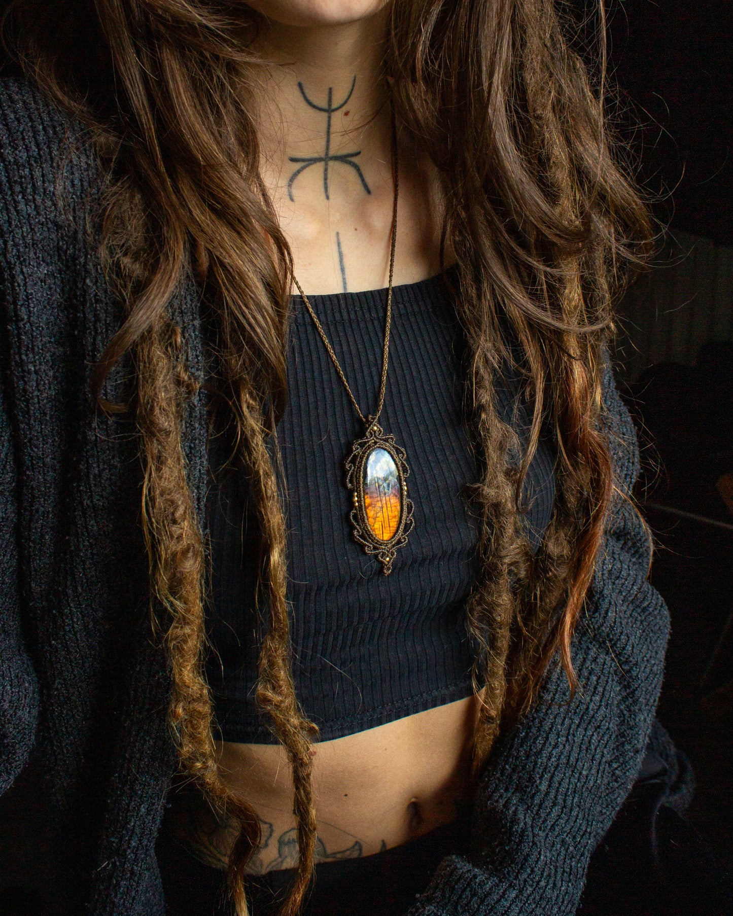 Labradorite • macrame necklace