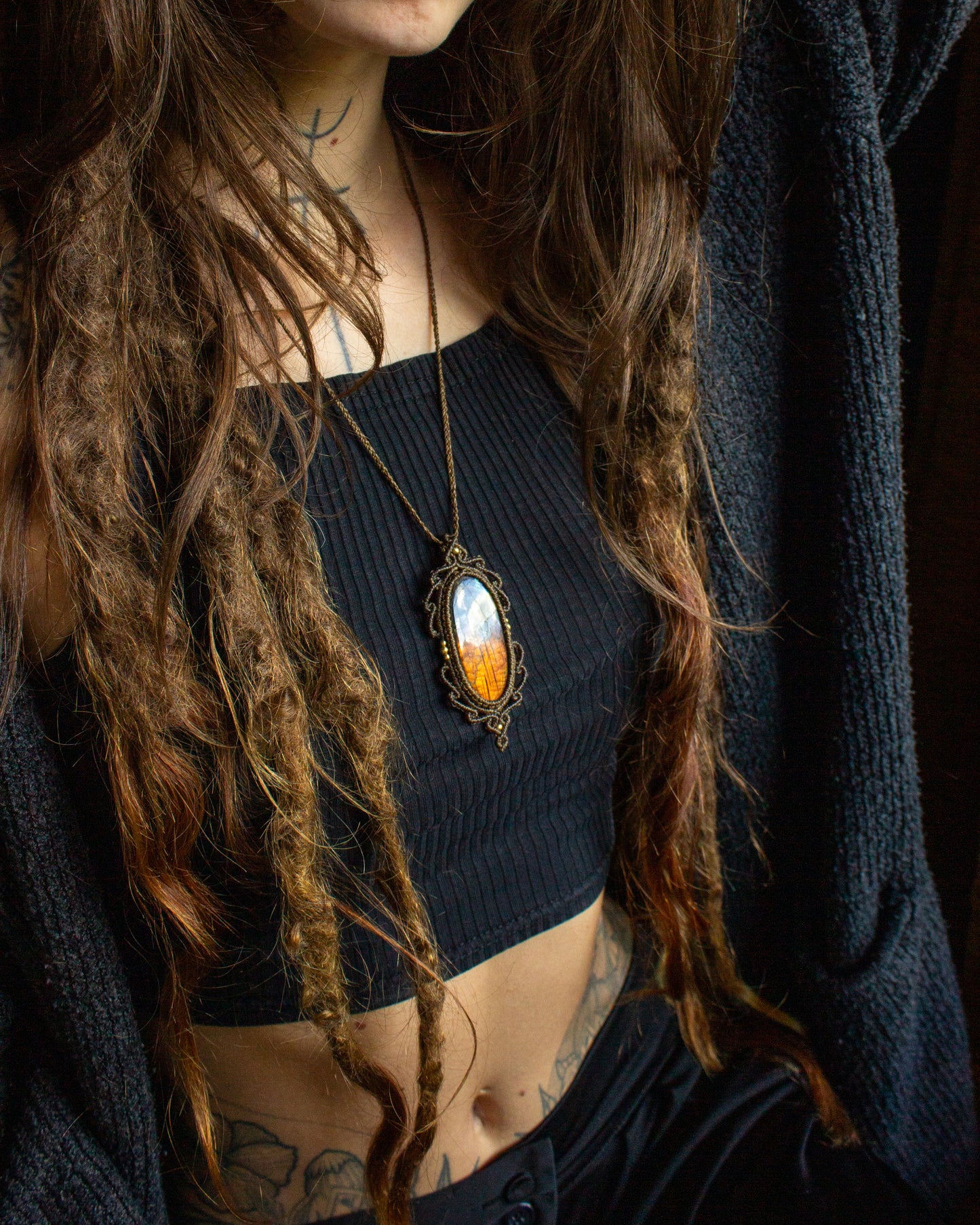 Labradorite • macrame necklace