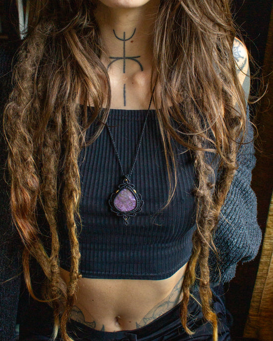 Charoite • macrame necklace