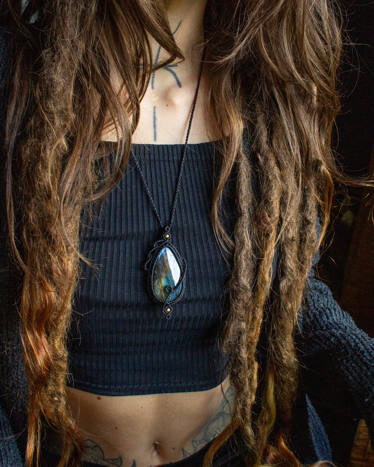 Labradorite • macrame necklace