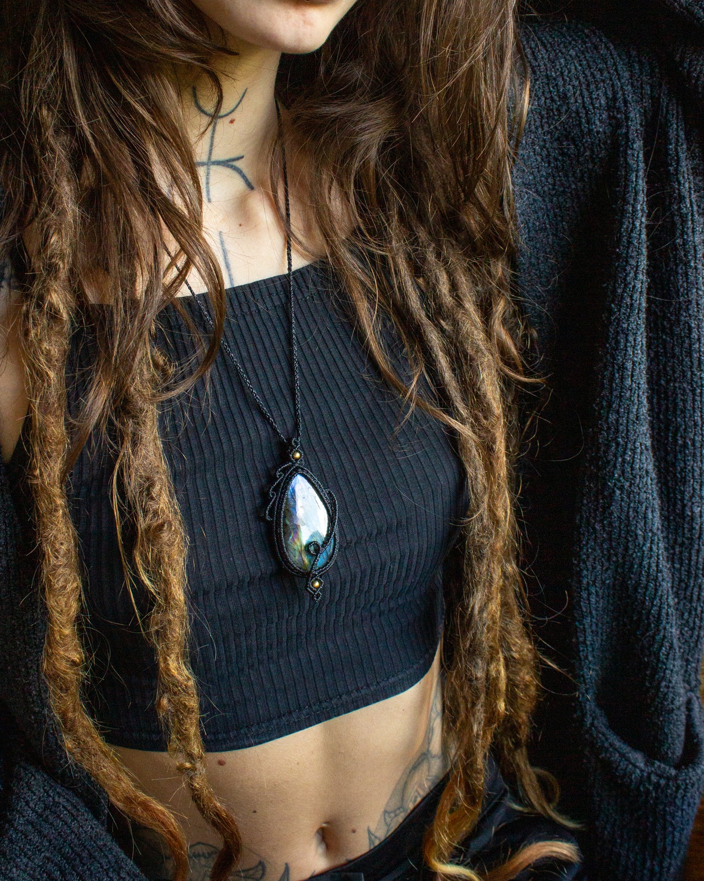 Labradorite • macrame necklace