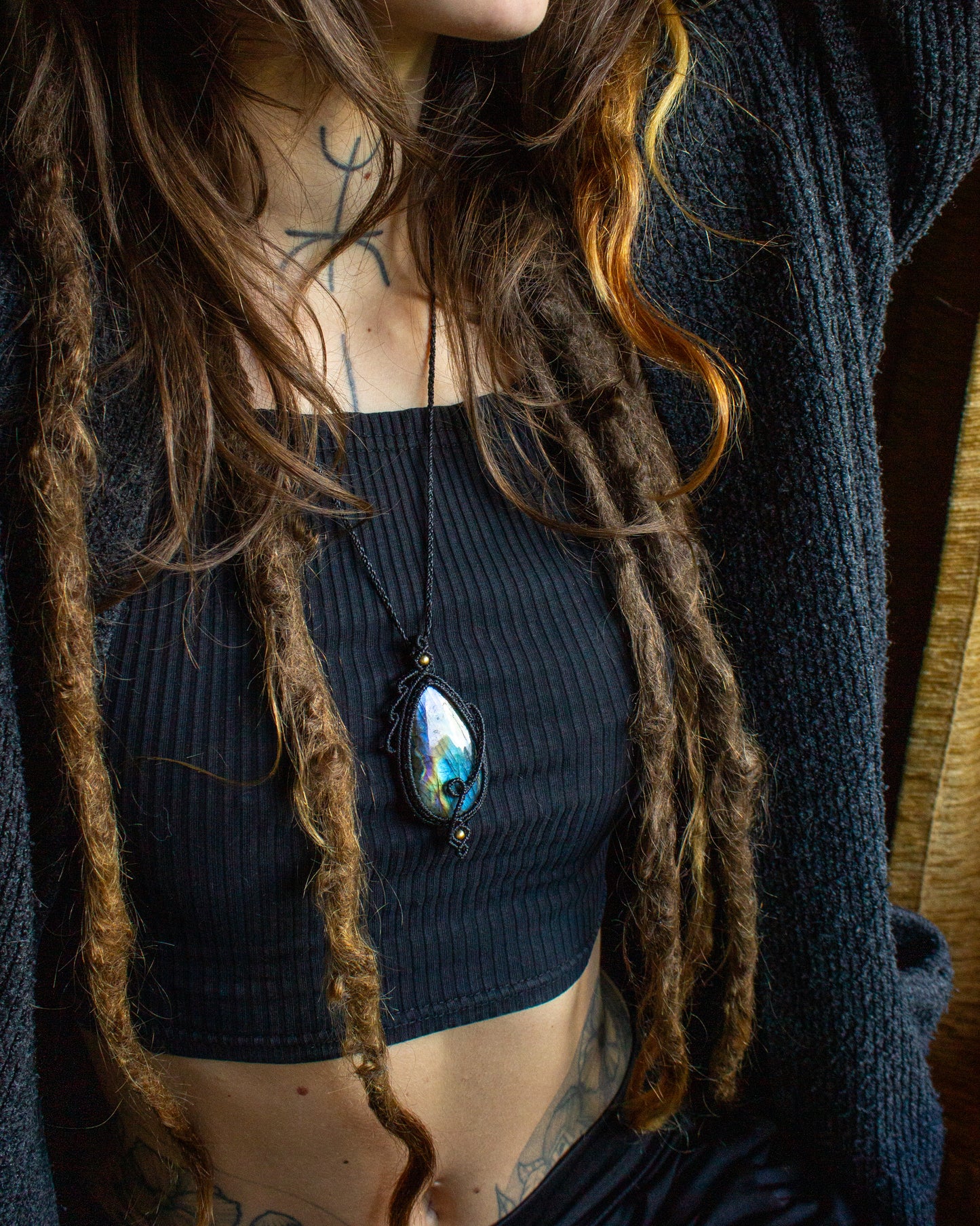Labradorite • macrame necklace