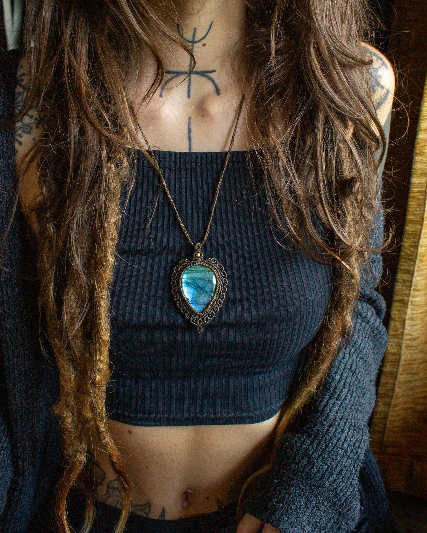 Labradorite • macrame necklace