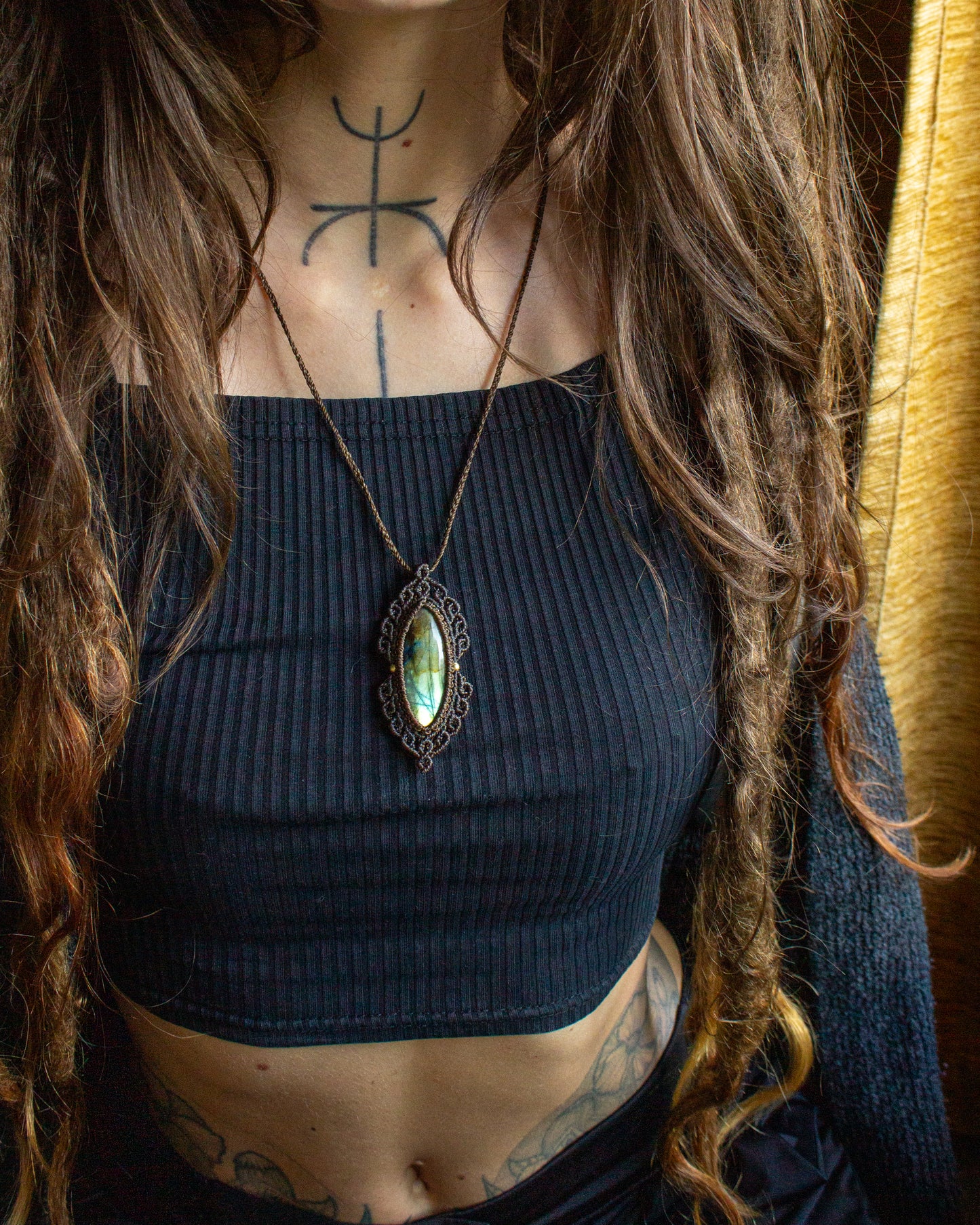 Labradorite • macrame necklace
