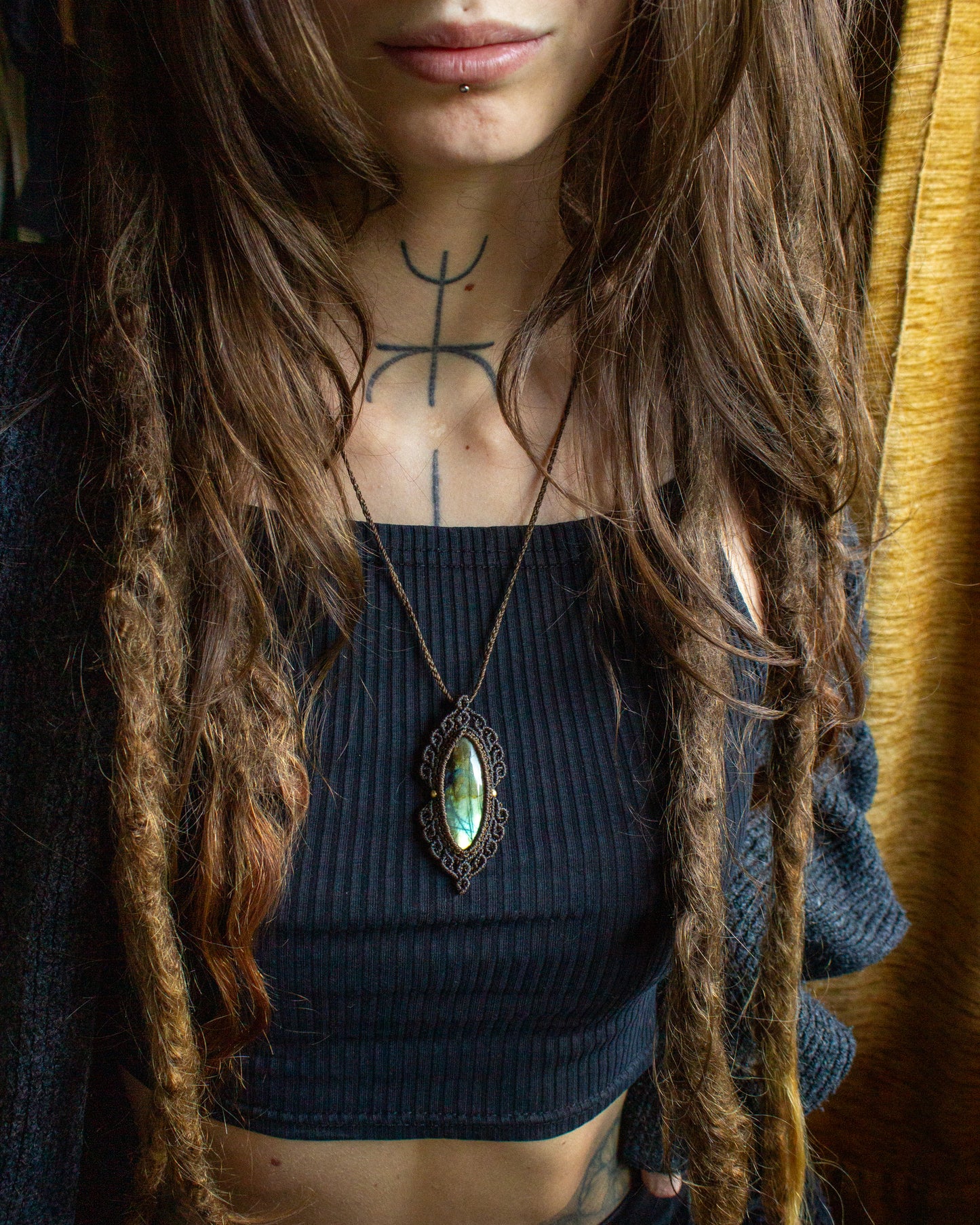 Labradorite • macrame necklace