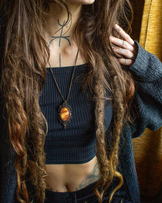 Mookaite • macrame necklace