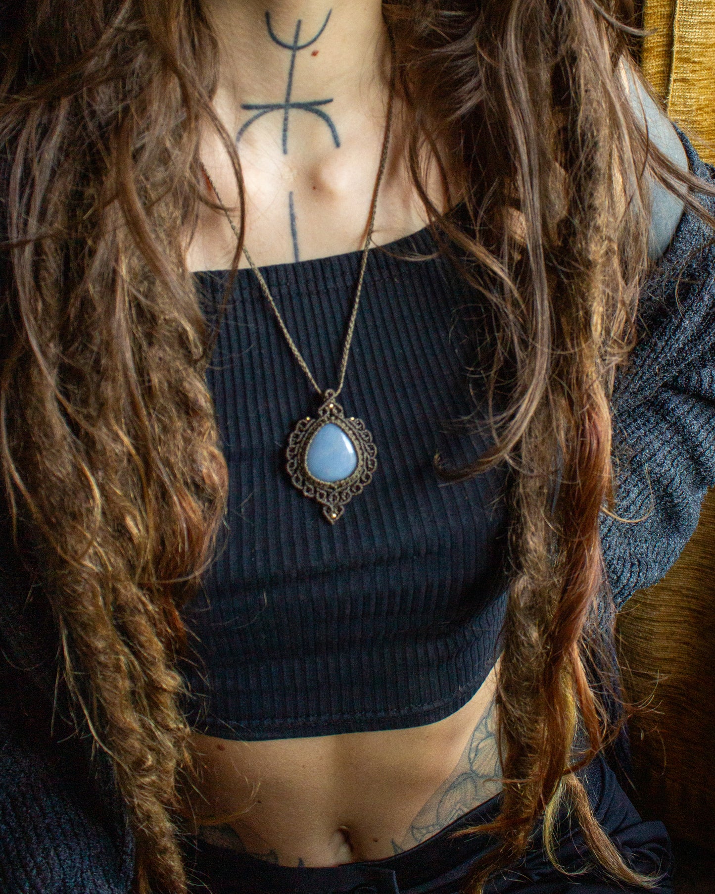 Angelite • macrame necklace