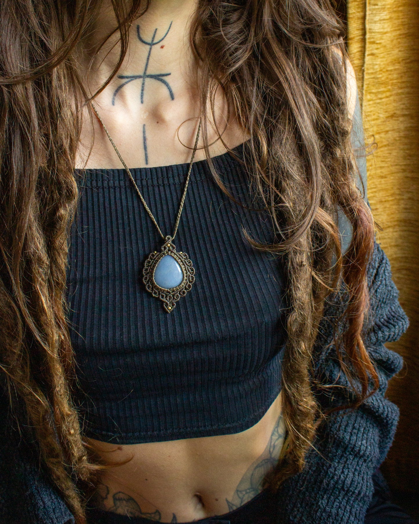 Angelite • macrame necklace