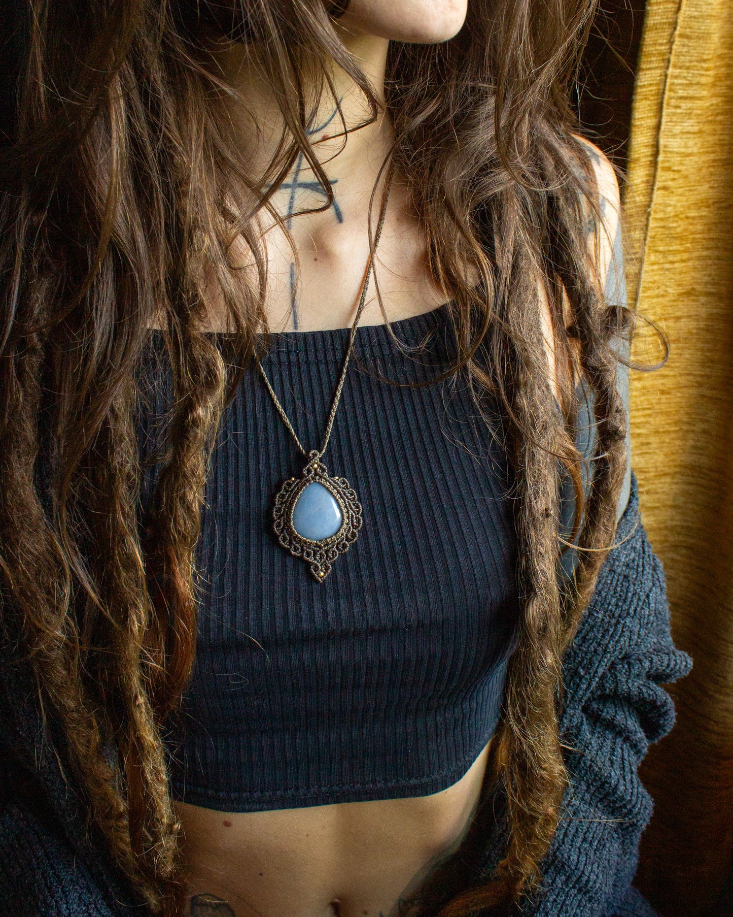 Angelite • macrame necklace