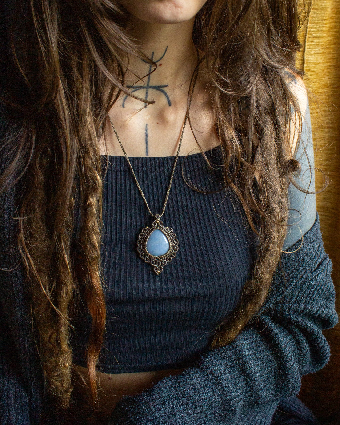Angelite • macrame necklace