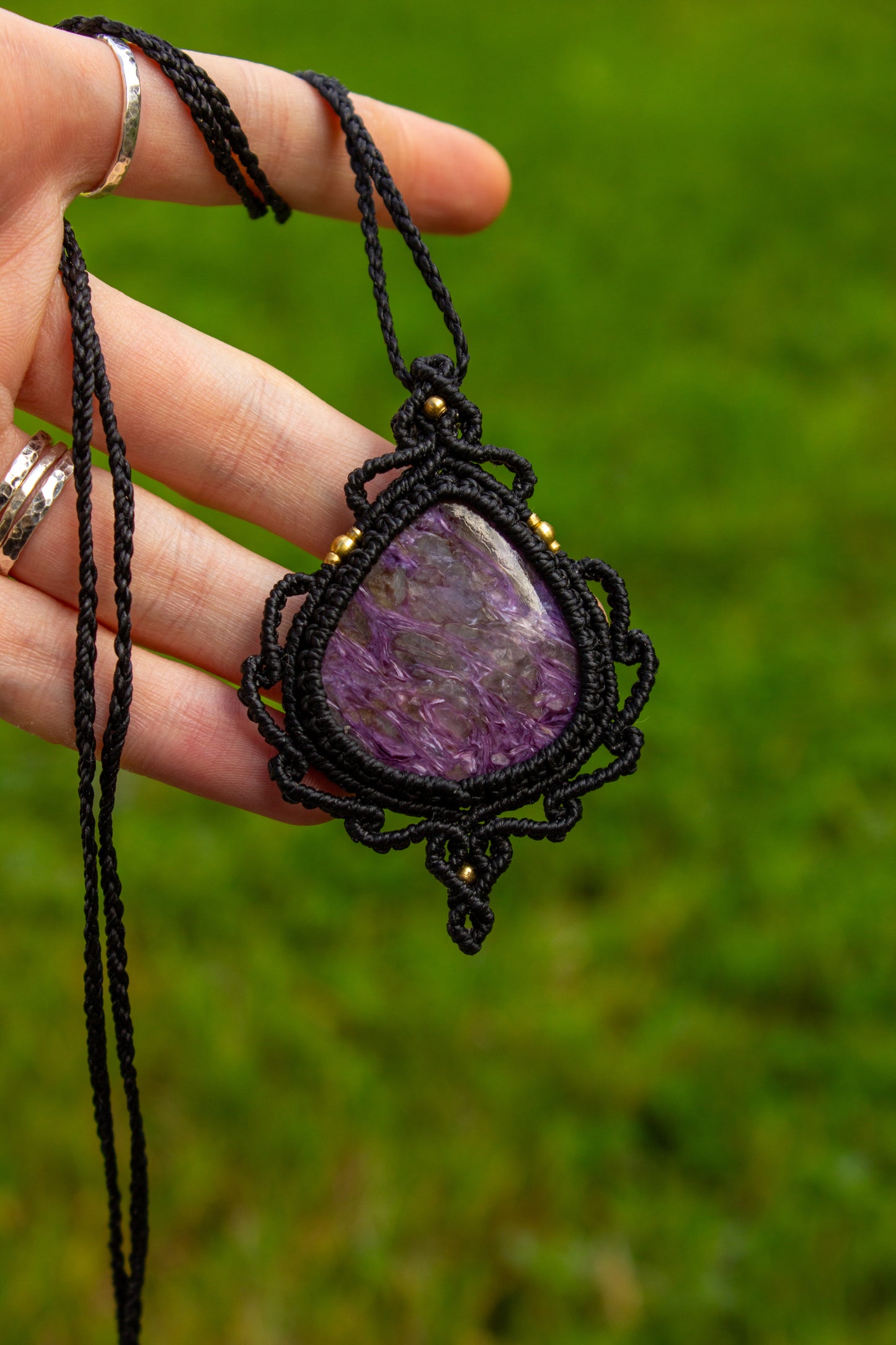 Charoite • macrame necklace