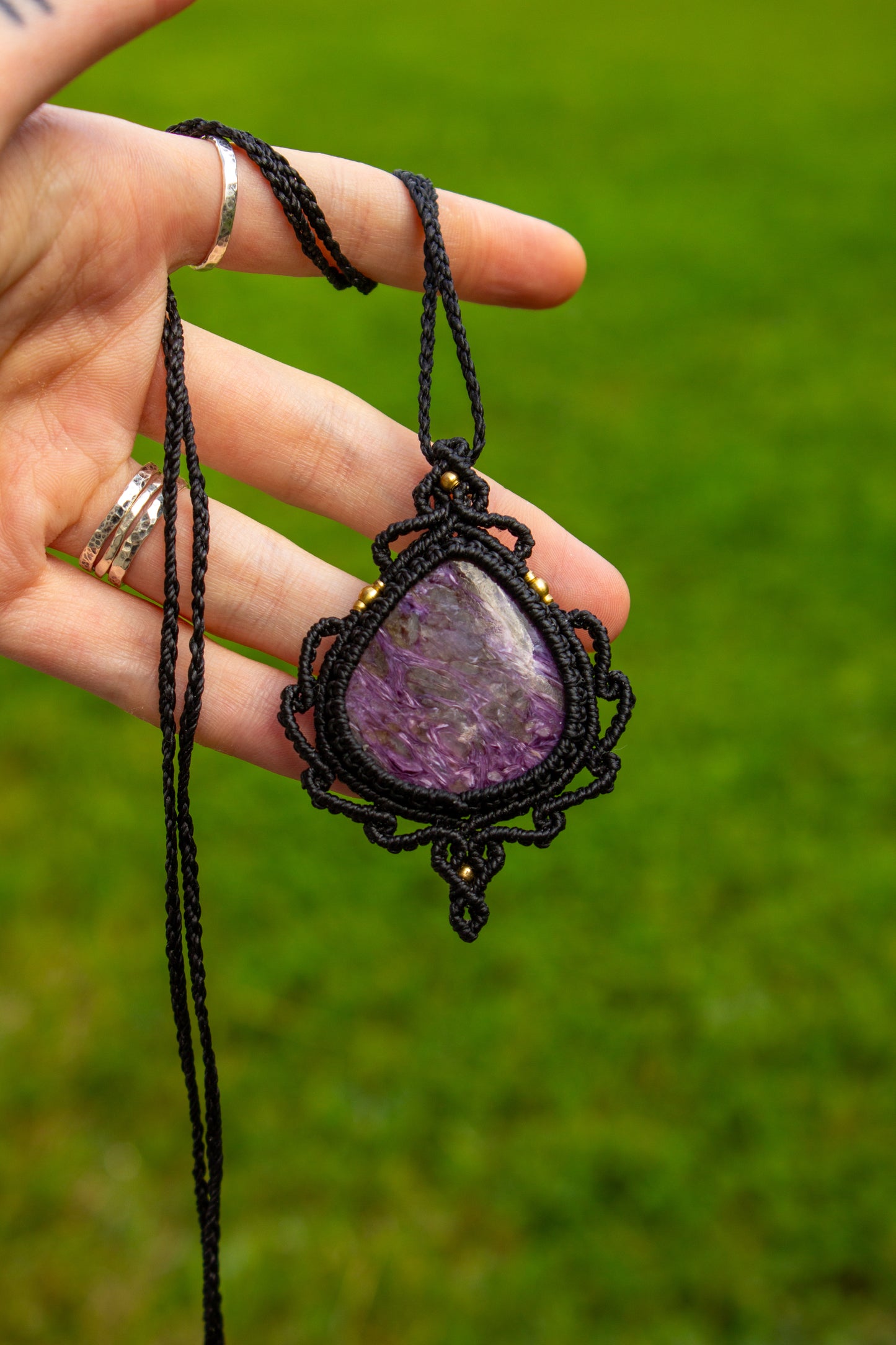 Charoite • macrame necklace