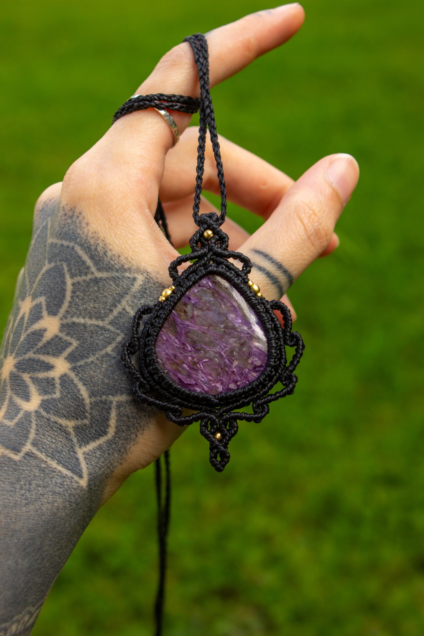 Charoite • macrame necklace