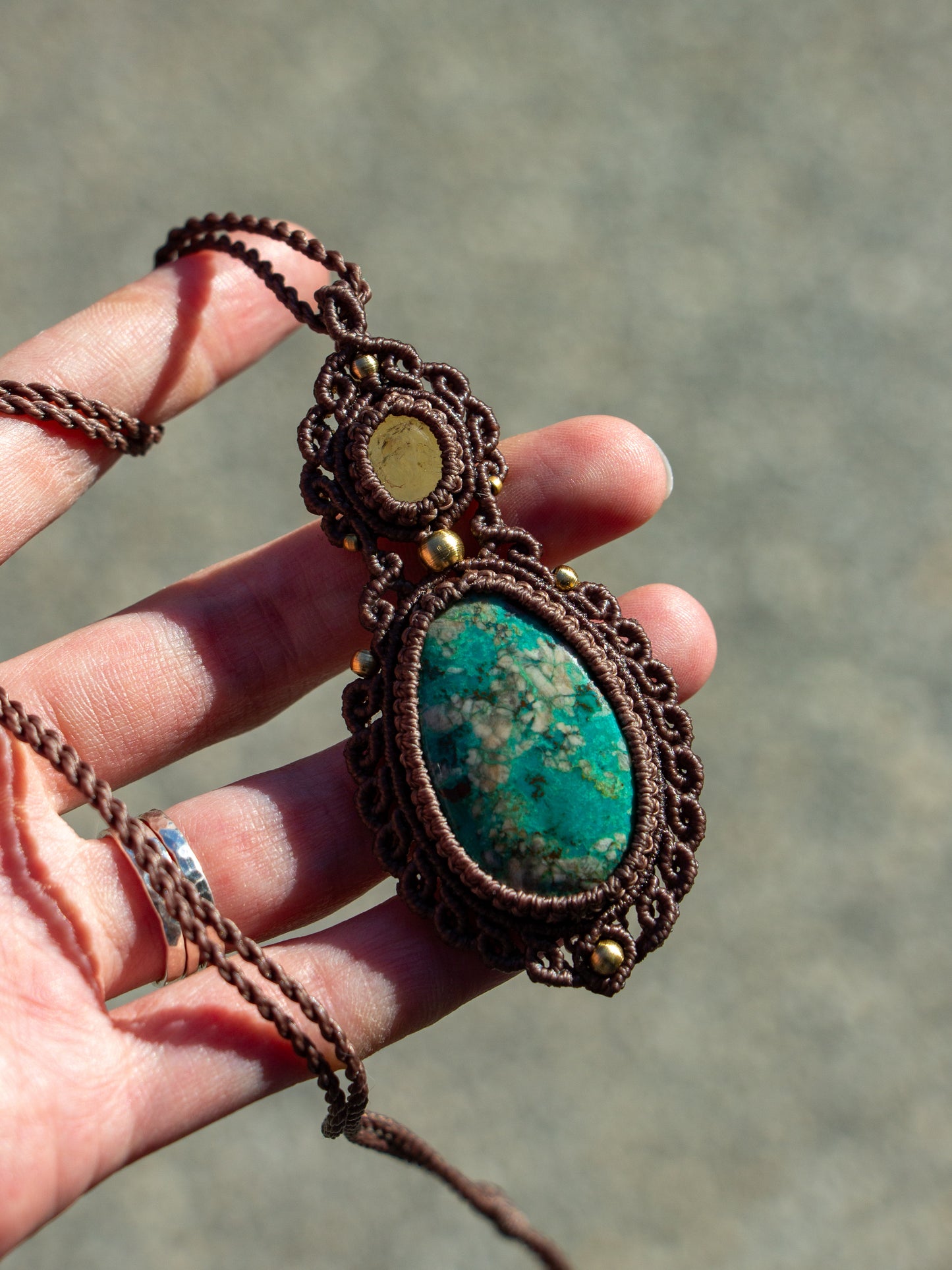 Citrine & Azurite necklace