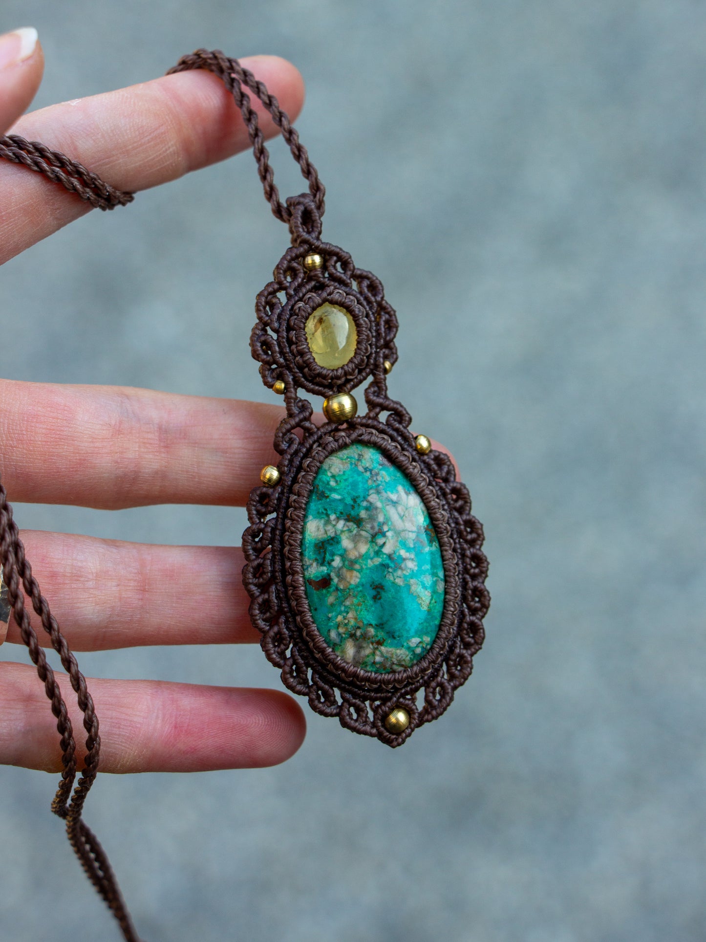 Citrine & Azurite necklace
