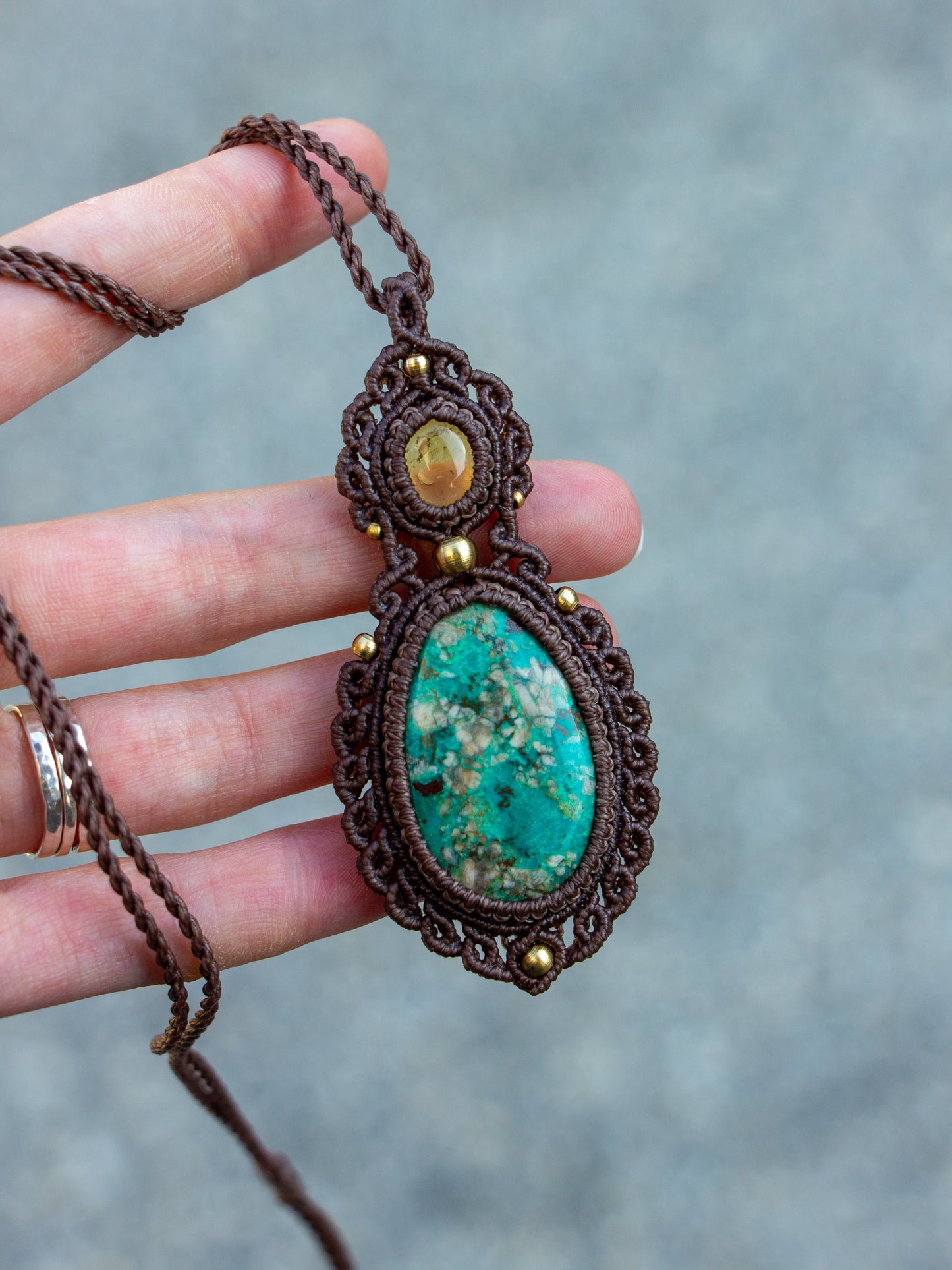 Citrine & Azurite necklace