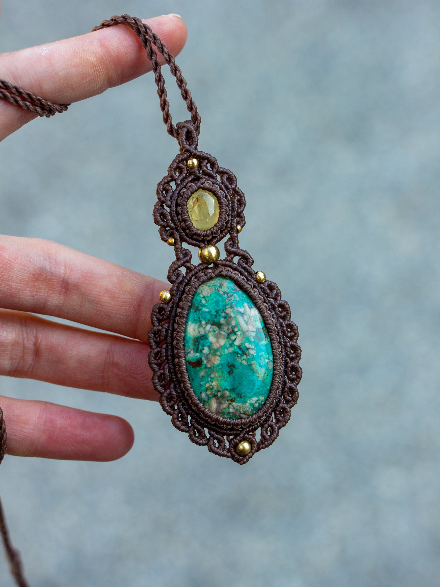 Citrine & Azurite necklace