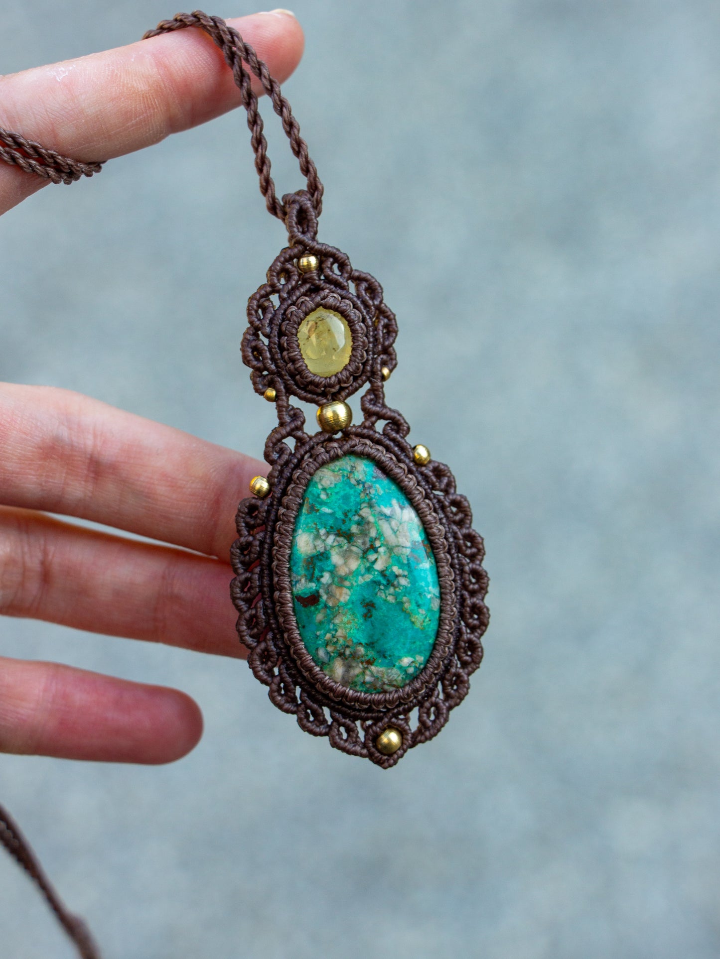 Citrine & Azurite necklace