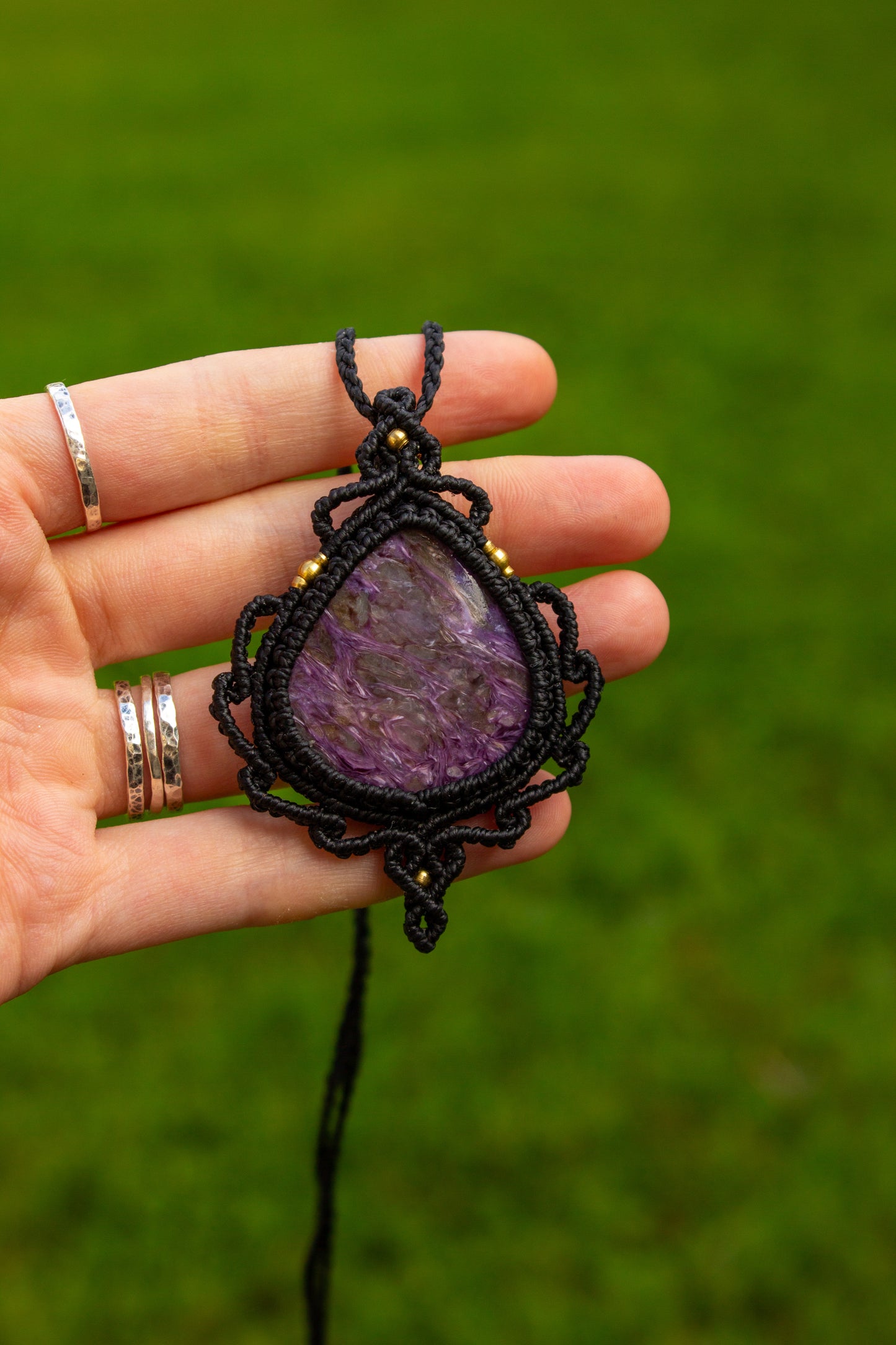 Charoite • macrame necklace