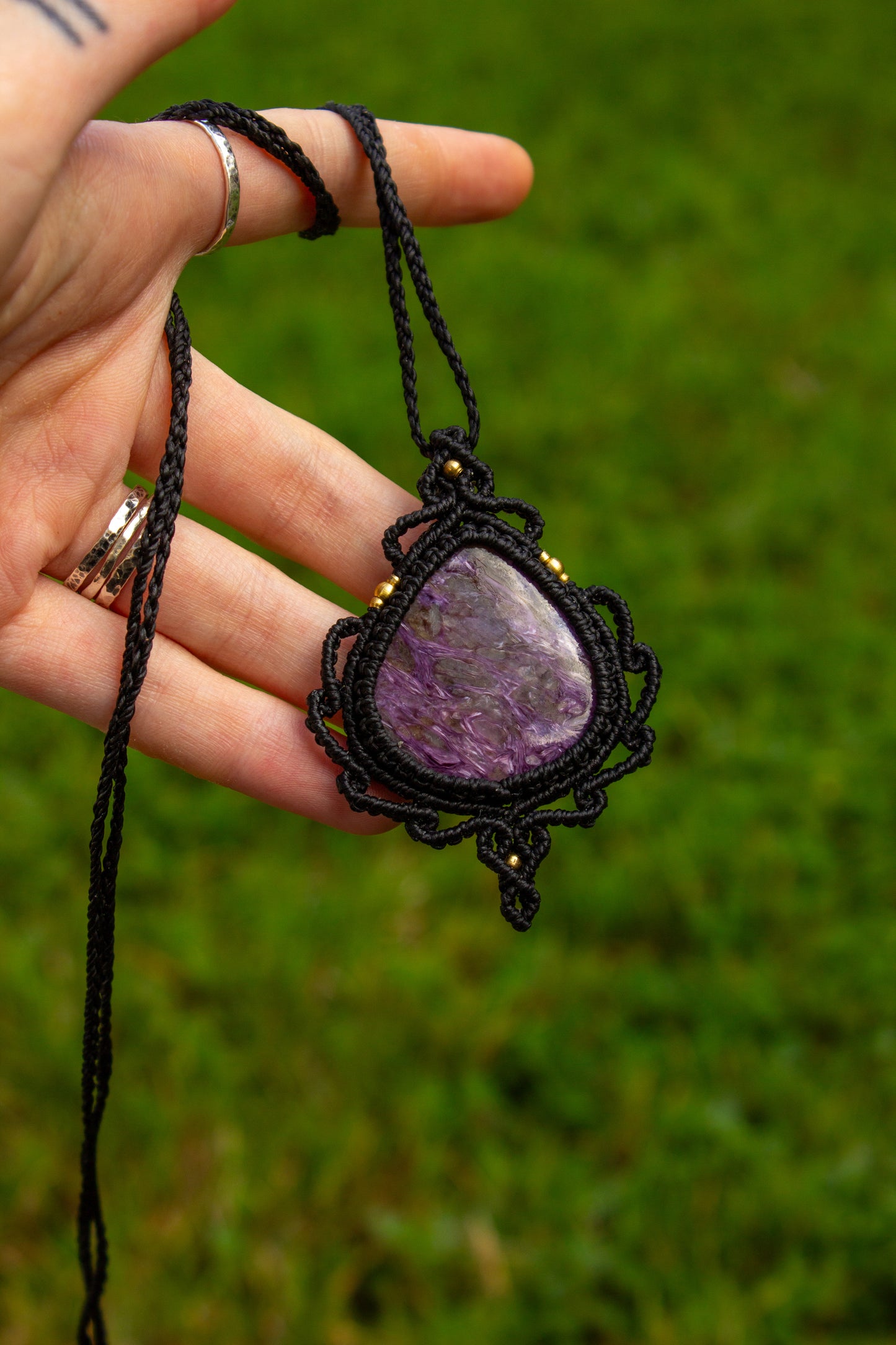 Charoite • macrame necklace