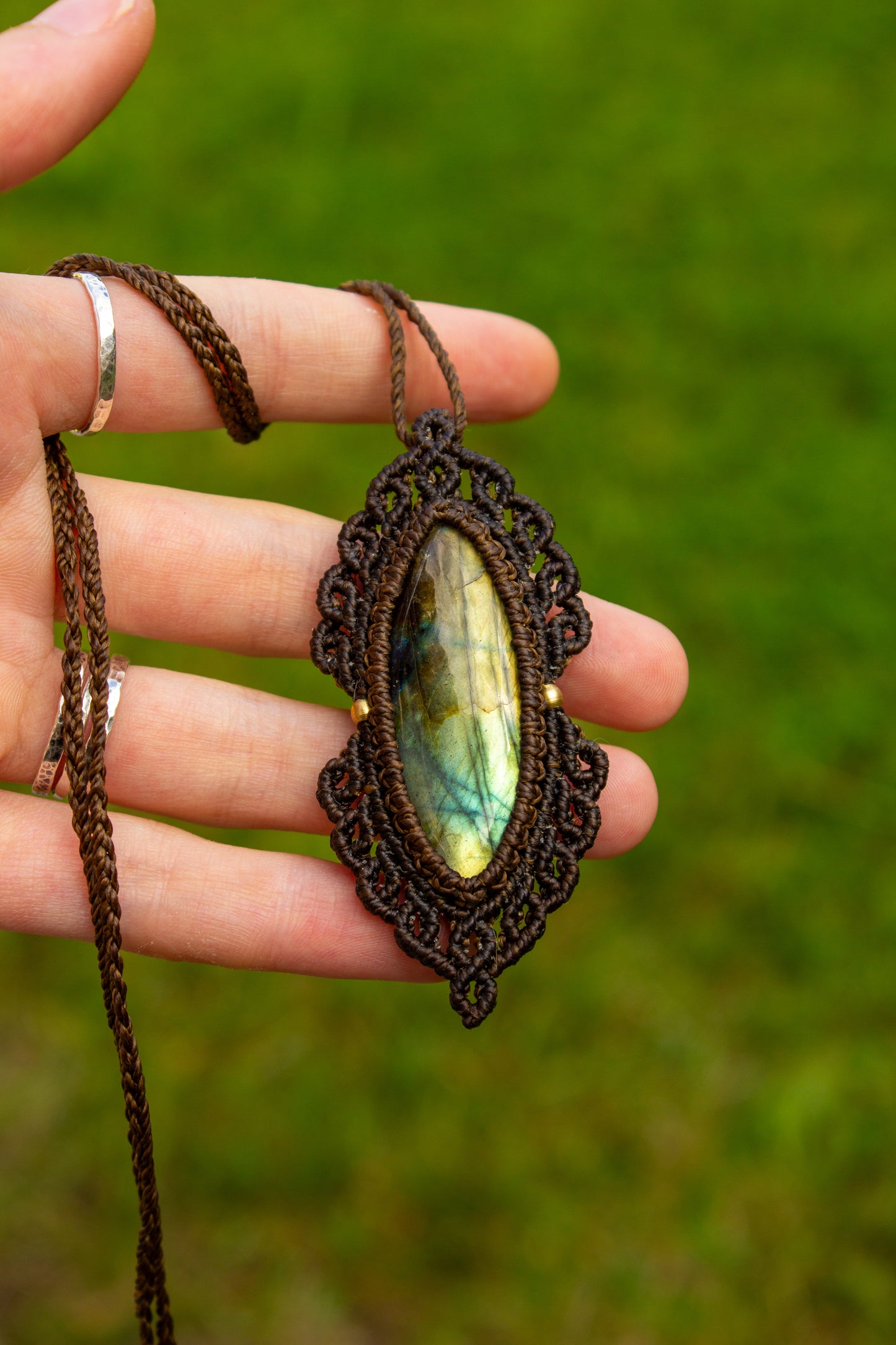 Labradorite • macrame necklace
